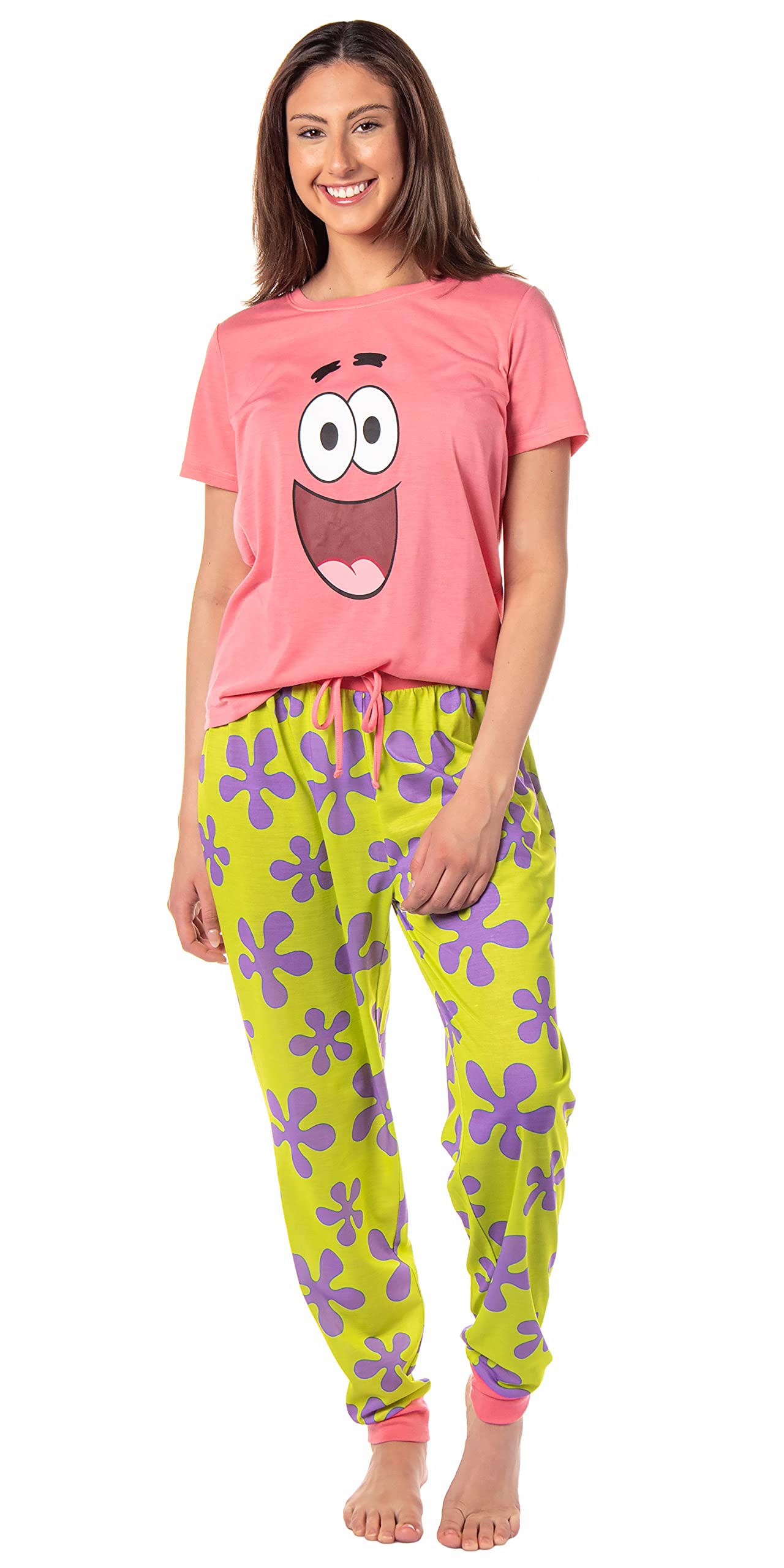 Nickelodeon Women's SpongeBob SquarePants Patrick Star Pajama Set - Soft Sleepwear for Women & Girls - Perfect for Sleepovers, Lounging & Cartoon Lovers