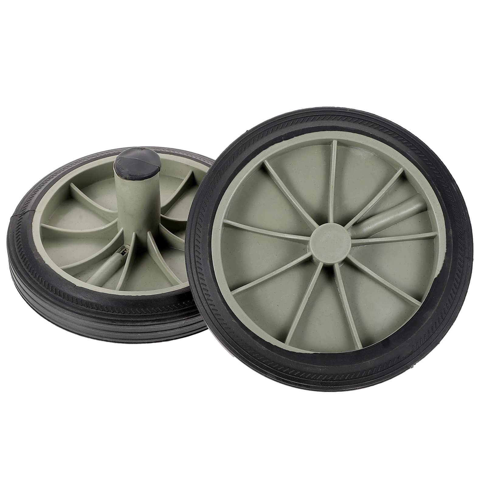 Happyyami 2Pcs Trash Can Wheels - Heavy Duty Rubber Replacement Wheels for Outdoor Garbage Cans, Waste Bins & Recycling Containers | Durable Can Pulley Accessories for Easy Mobility in Gardens, Garages & Backyards
