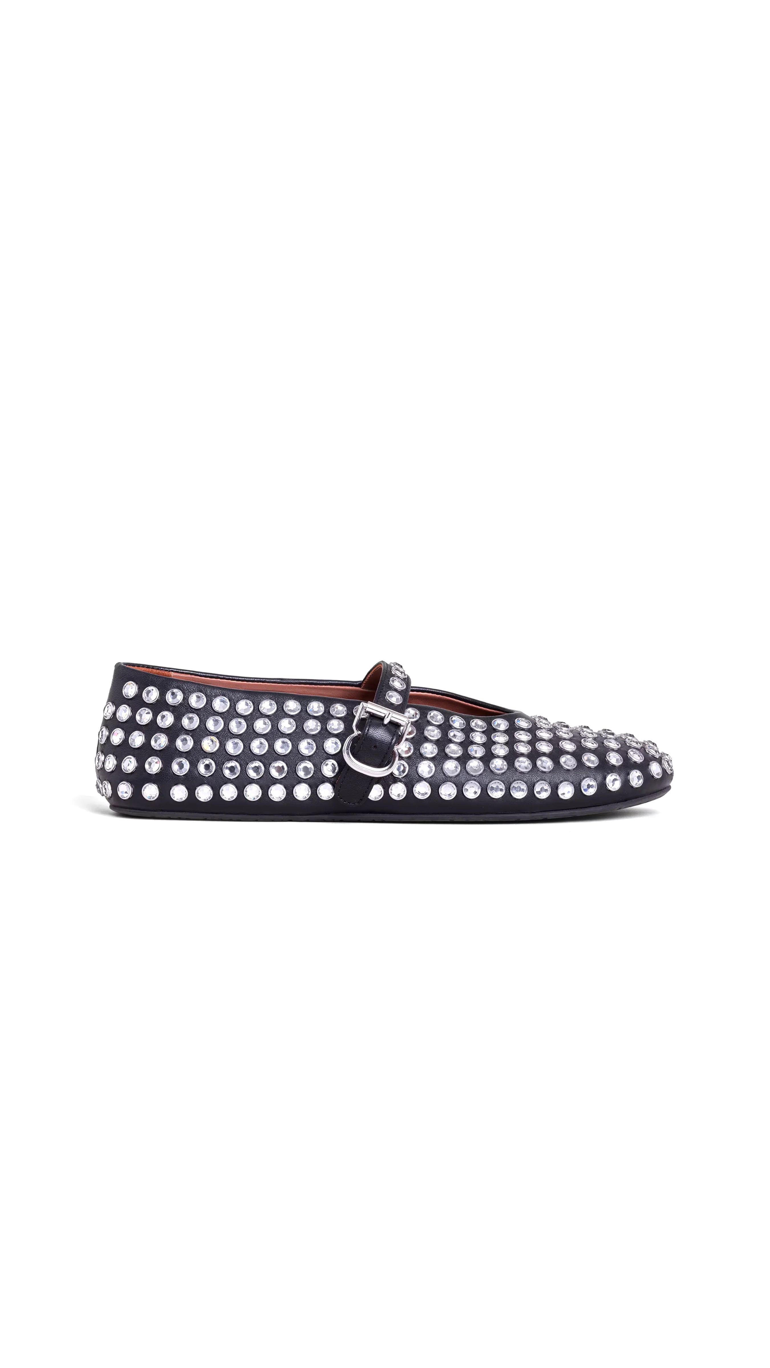 Sparkly Strass Lambskin Ballet Flats for Women - Comfortable Black Dress Shoes for Wedding, Party & Evening Occasions