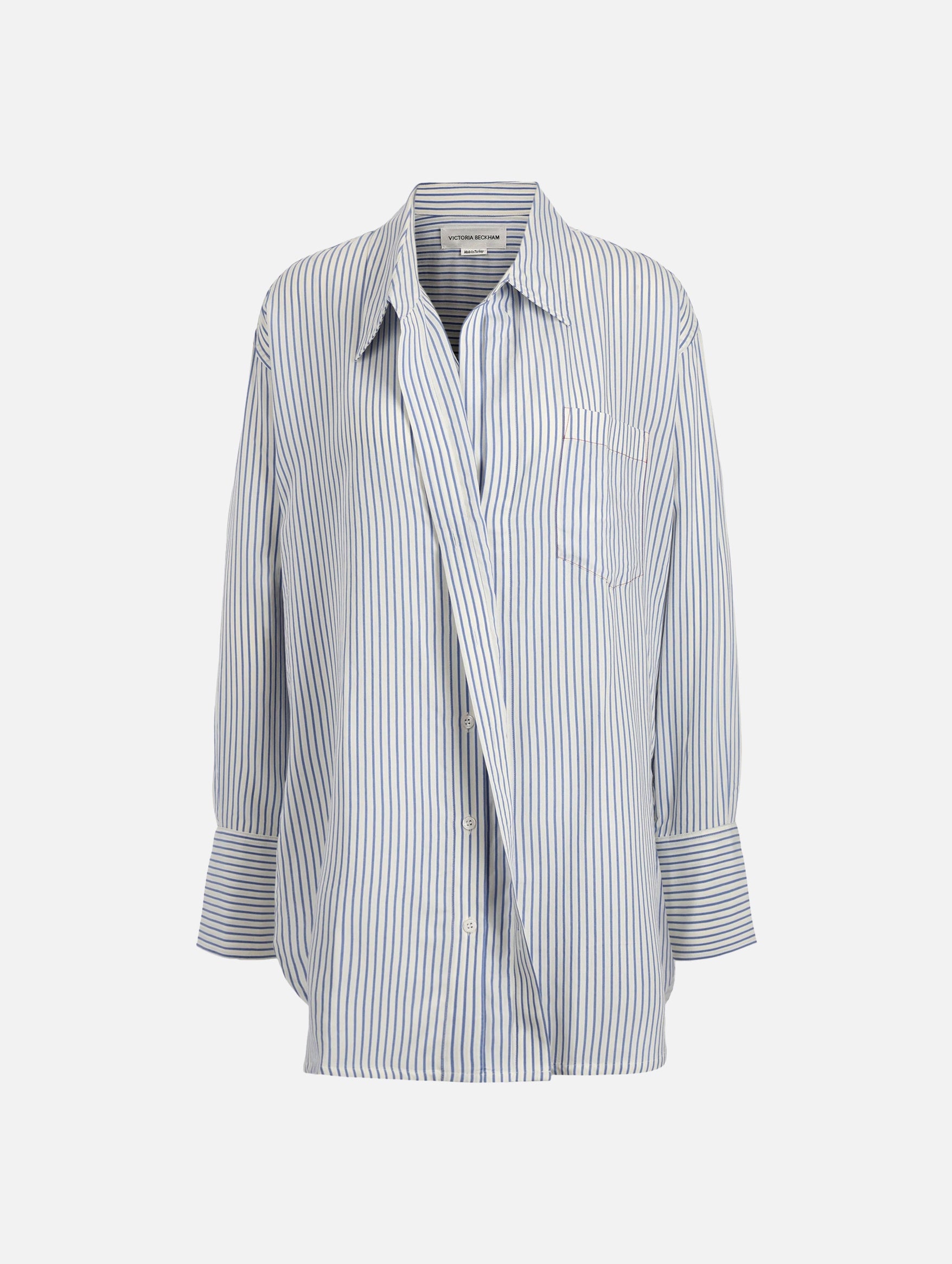 Wrap Tuck Regatta Blouse in Stripe - Women's Fashion Striped Wrap Top for Casual & Office Wear