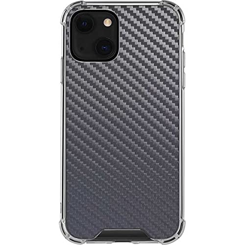 Skinit Clear iPhone 13 Case with Silver Carbon Fiber Design - Slim Protective Cover for iPhone 13 - Perfect for Everyday Use, Work & Travel