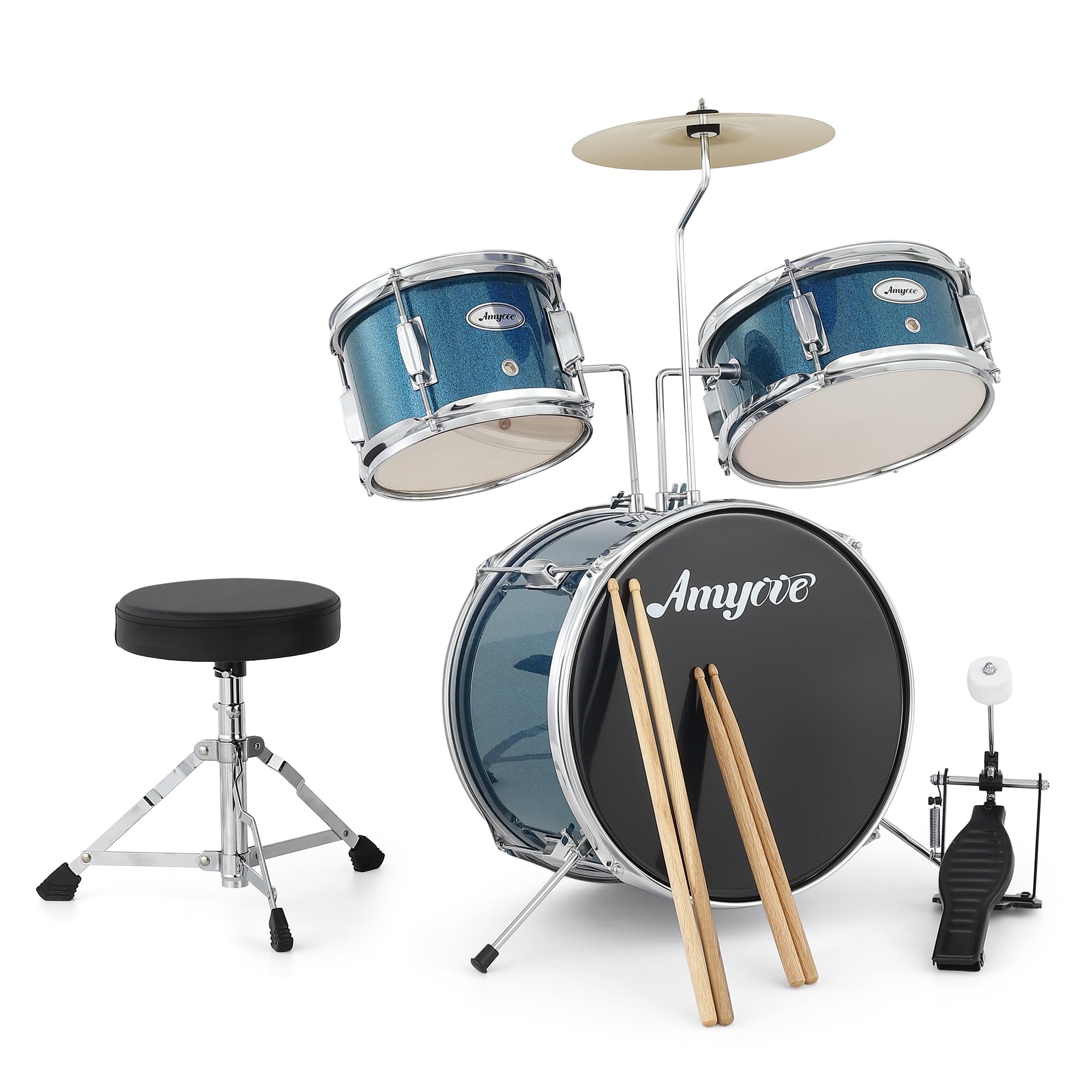 3-Piece Beginner Drum Set with 10