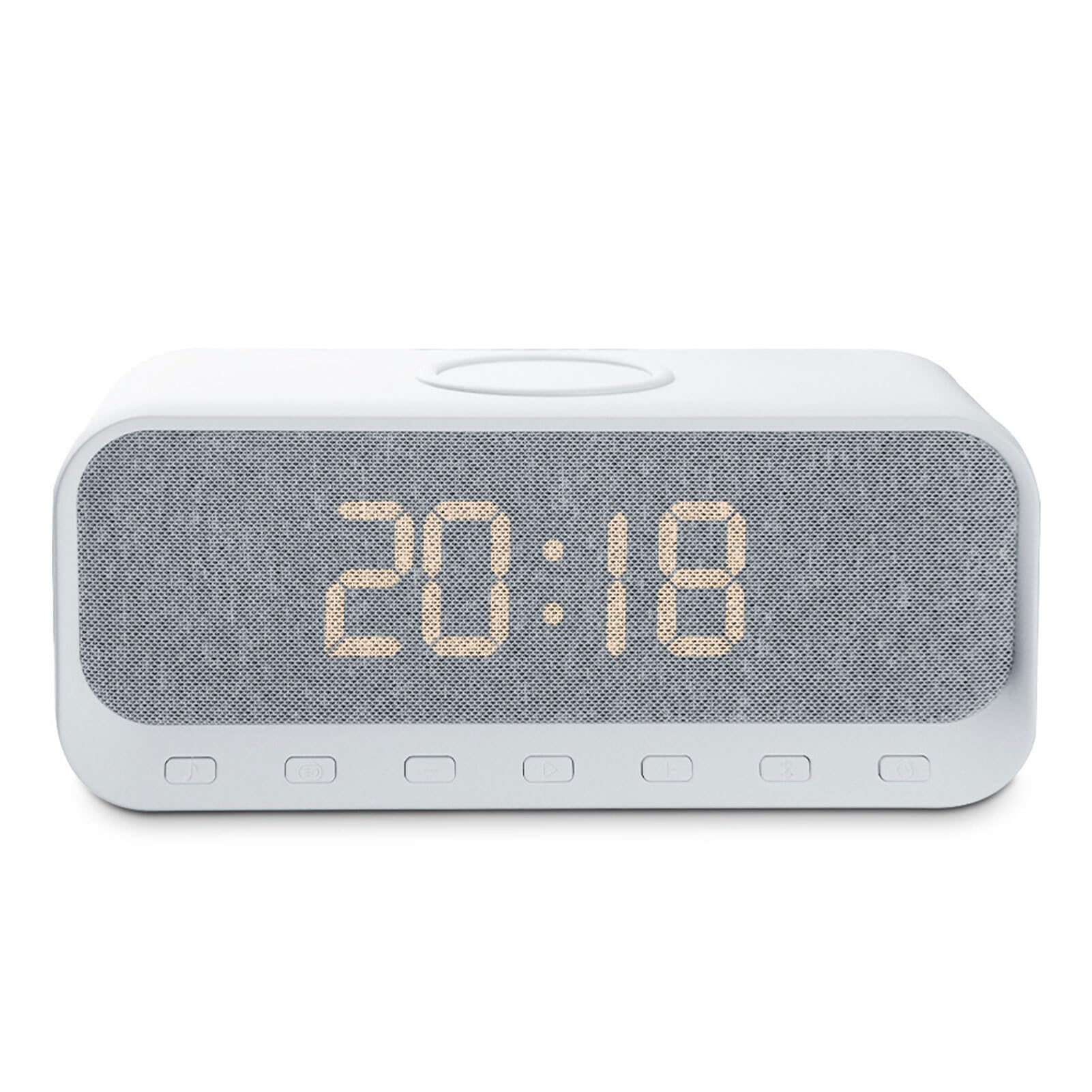 Portable Desktop Alarm Clock with Wireless Charging & FM Radio - Multifunctional Digital Clock for Home, Office, Bedroom | Perfect Gift for Men Women, Nightstand Accessory
