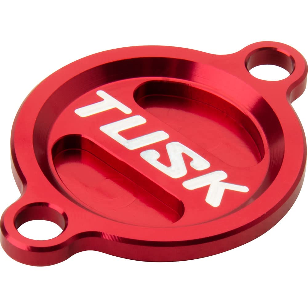 Tusk Aluminum Oil Filter Cover Red for KTM 450 SX-F Factory Edition 2015-2022 | Durable Motorcycle Engine Protection | Perfect for Off-Road Racing & Trail Riding