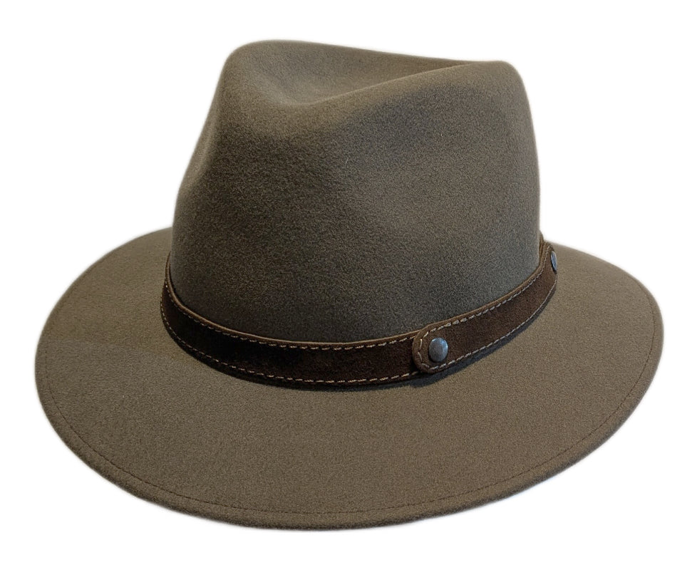 Fernandez & Roche Crushable Wool Fedora Hat - Weatherproof & Casual - Perfect for Outdoor Adventures, Travel & Everyday Wear