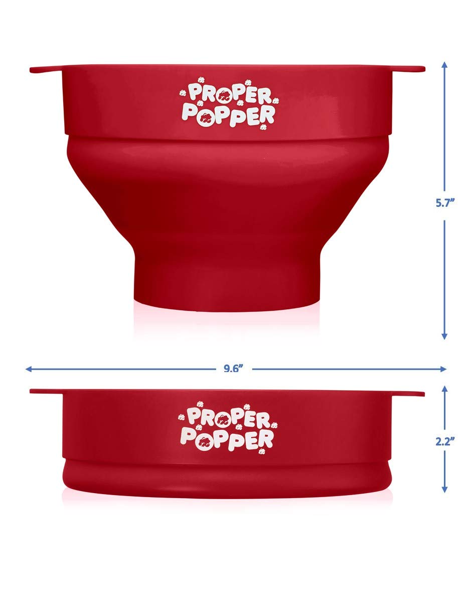 Original Silicone Microwave Popcorn Popper - BPA Free, Collapsible & Dishwasher Safe Popcorn Maker Bowl (Ruby Red) for Movie Nights, Snack Time & Healthy Family Snacking