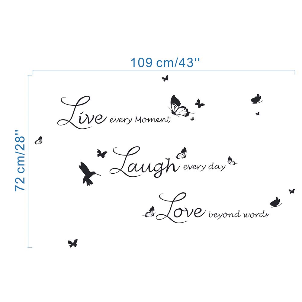 Live Laugh Love Wall Decals - Family Quote Stickers for Bedroom & Living Room