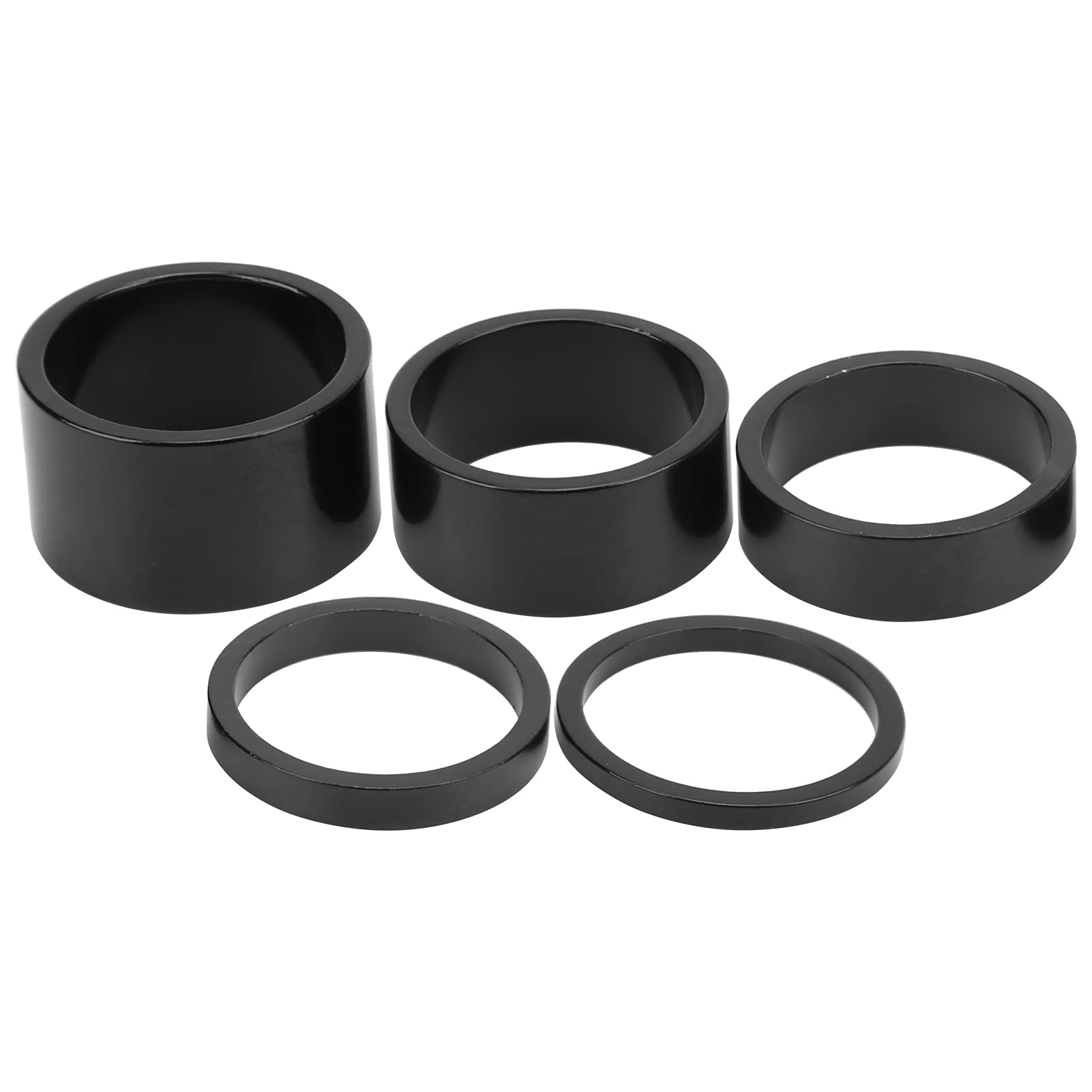 YUUGAA 5Pcs Bicycle Headset Spacer Set - Aluminum Alloy Mountain Bike Fork Washers for Front Fork Adjustment | Perfect for MTB, Road Bike & Cycling Accessories