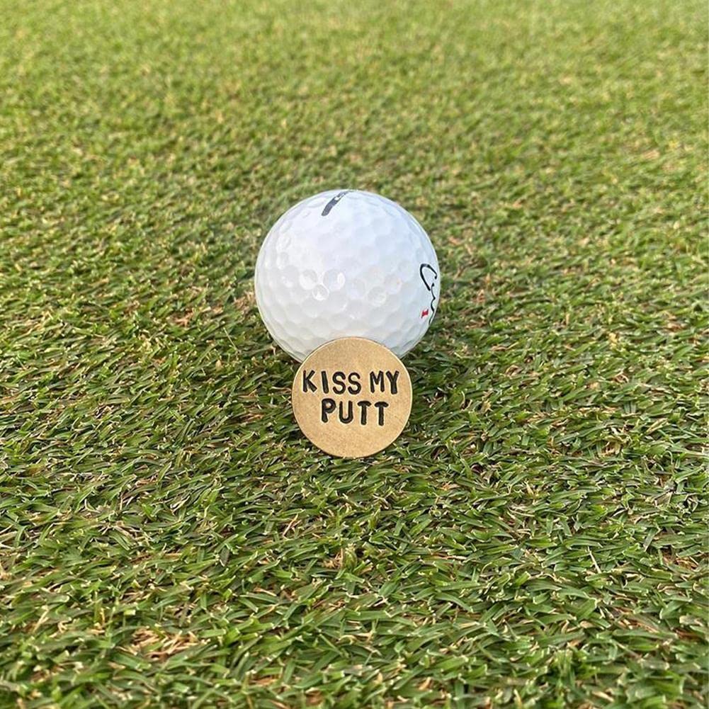 Funny Golf Ball Marker Set - Humorous Novelty Golf Ball Markers with Witty Sayings - 'DON'T F**KIN MISS' Golf Ball Marker - Hat Clip Accessory - Unique Golf Gag Gifts for Men & Women Golfers - Perfect for Golf Tournaments, Birthday Gifts & Golf Course Fun