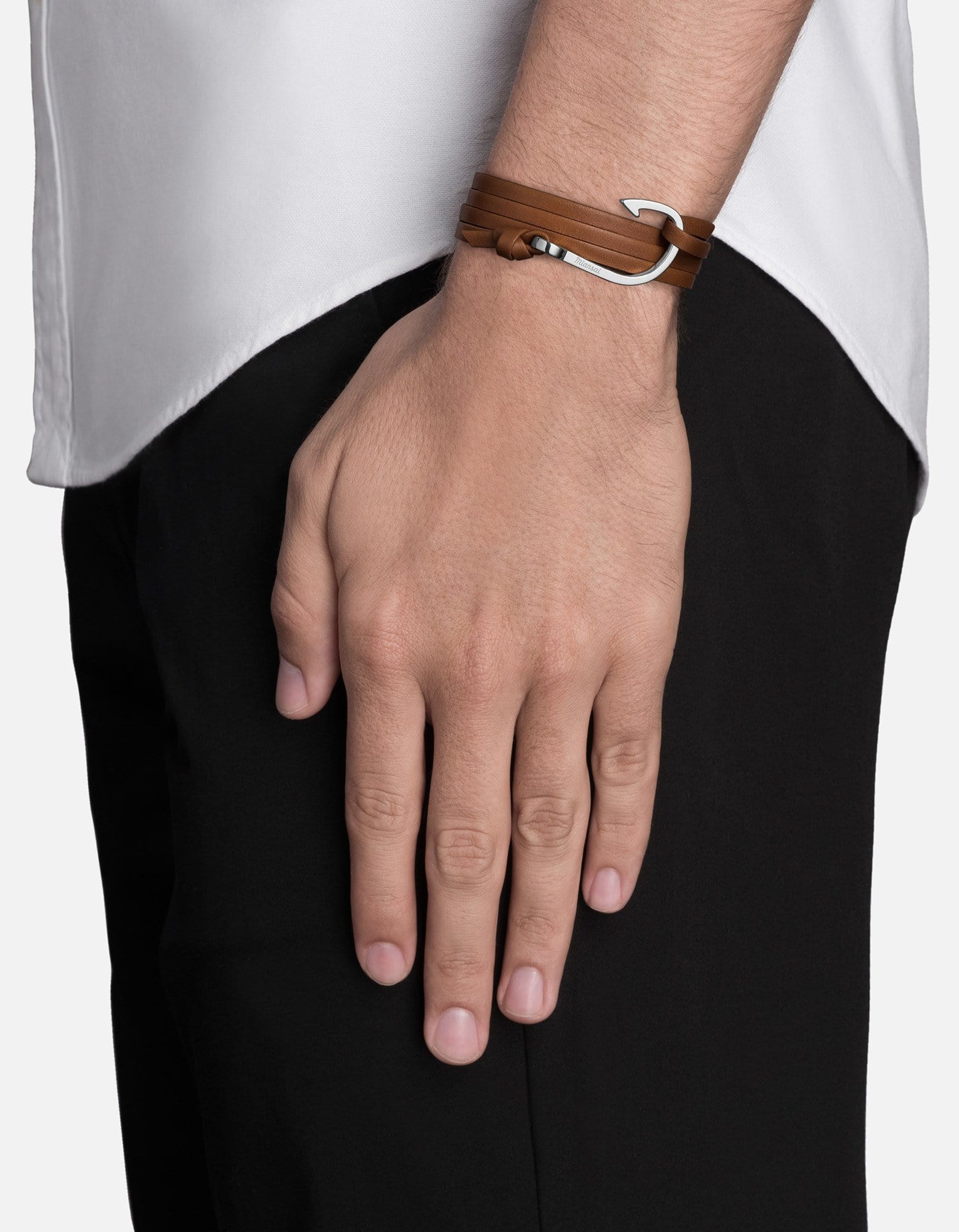 Stylish Hook Leather Bracelet in Silver - Perfect for Casual Wear, Gifts & Everyday Fashion Accessories