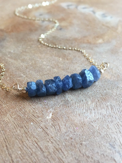 Natural Blue Sapphire Necklace - 14K Gold or 925 Sterling Silver Pendant for Women | Elegant Jewelry Gift for Birthday, Anniversary & Special Occasions