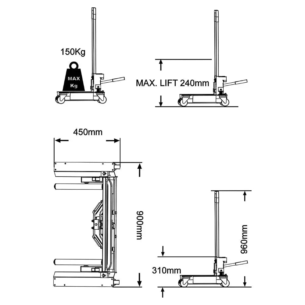 Gaither SAFERGO Truck Wheel Dolly Y471106 - Heavy Duty Mobile Service Equipment for Vehicle Repair & Maintenance | Ideal for Mechanics, Auto Shops & Roadside Assistance