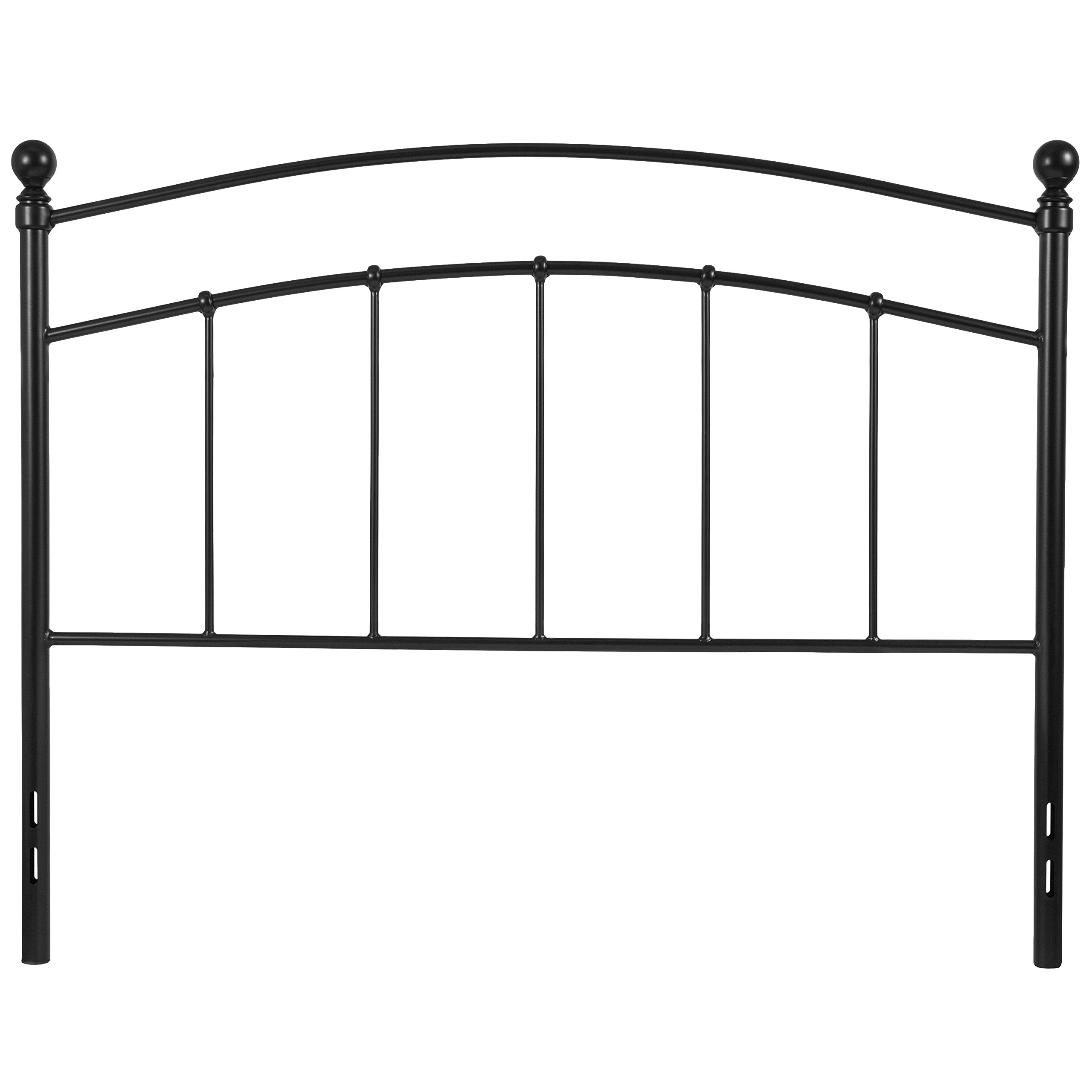 Merrick Lane Kildare Full Size Headboard - Modern Arched Black Metal Bed Headboard with Adjustable Rail Slots for Full Size Bed Frame - Perfect for Contemporary Bedroom Decor & Guest Room Setup