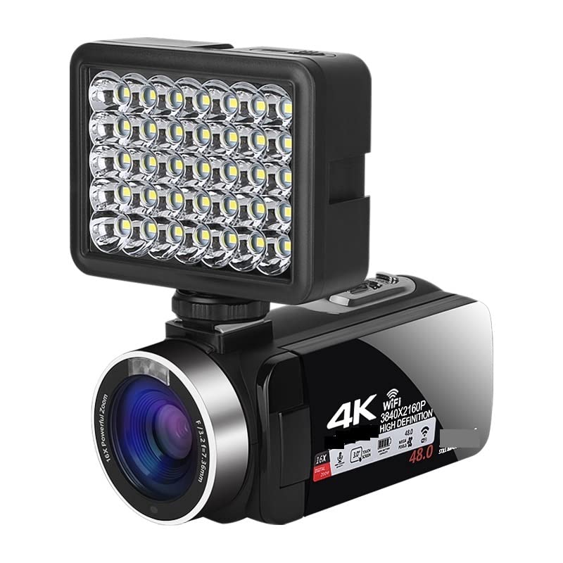 AUBEST 4K Digital Video Camera Camcorder with Fill Light & 16X Zoom - 16GB SD Card Included - Perfect for Vlogging, YouTube Streaming & Travel Photography