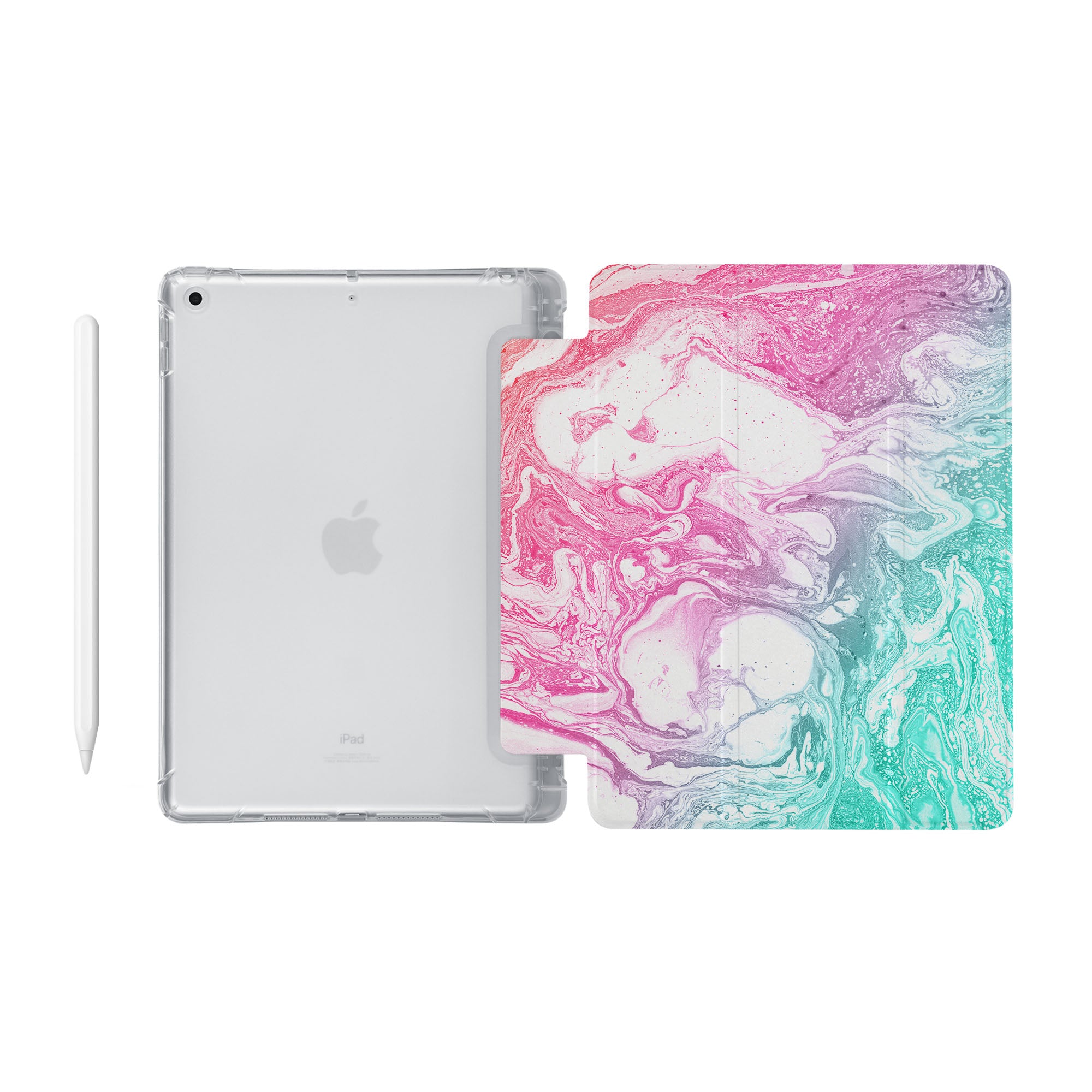 iPad See-Through Case with Abstract Oil Painting Design - Durable Protective Cover for iPad Air/Pro/Mini - Perfect for Home, Office & Travel Use