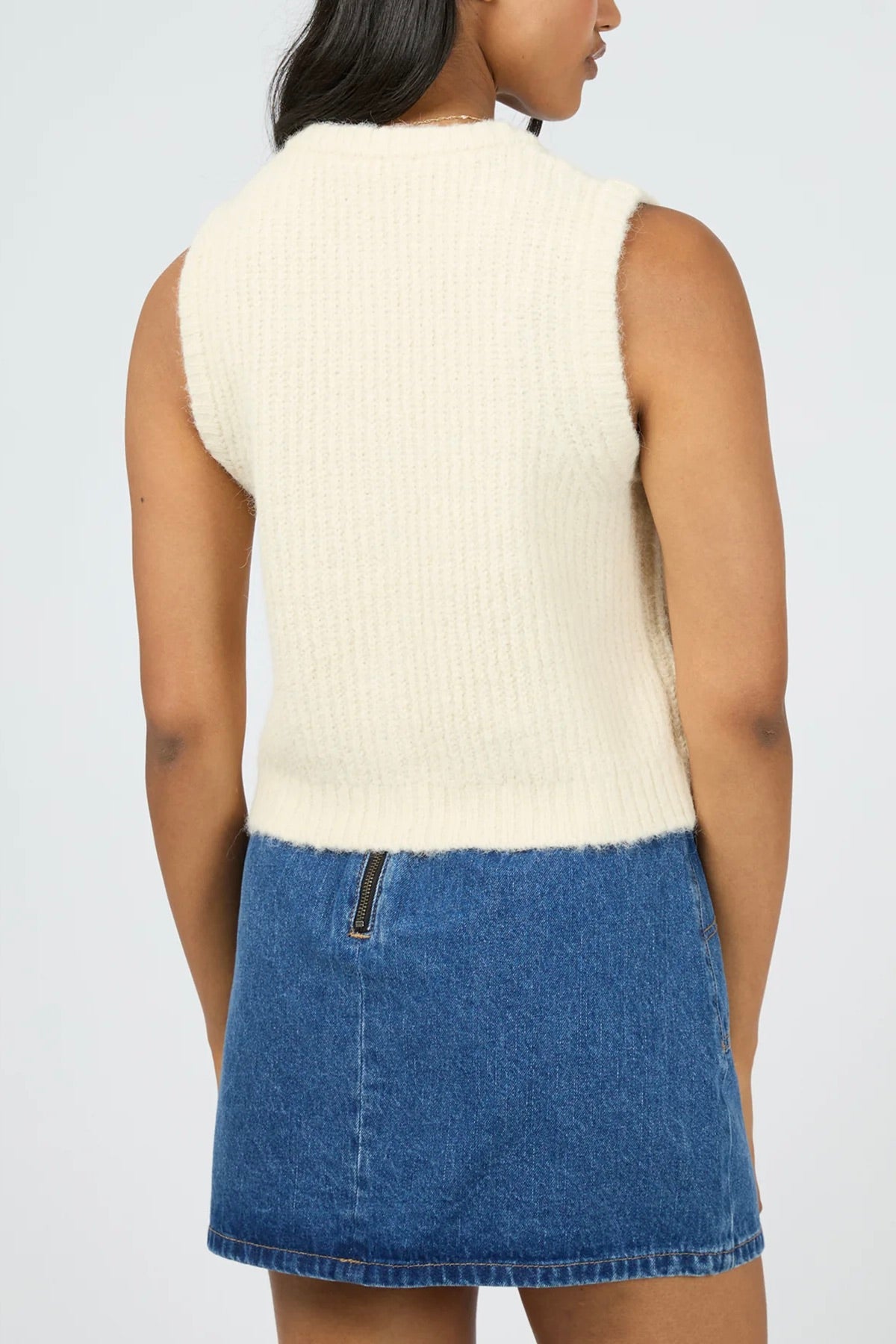 Aya Women's Vanilla Knit Button Through Vest - Cozy Layering Piece for Fall & Winter Outfits | Perfect for Casual Wear, Office & Date Nights