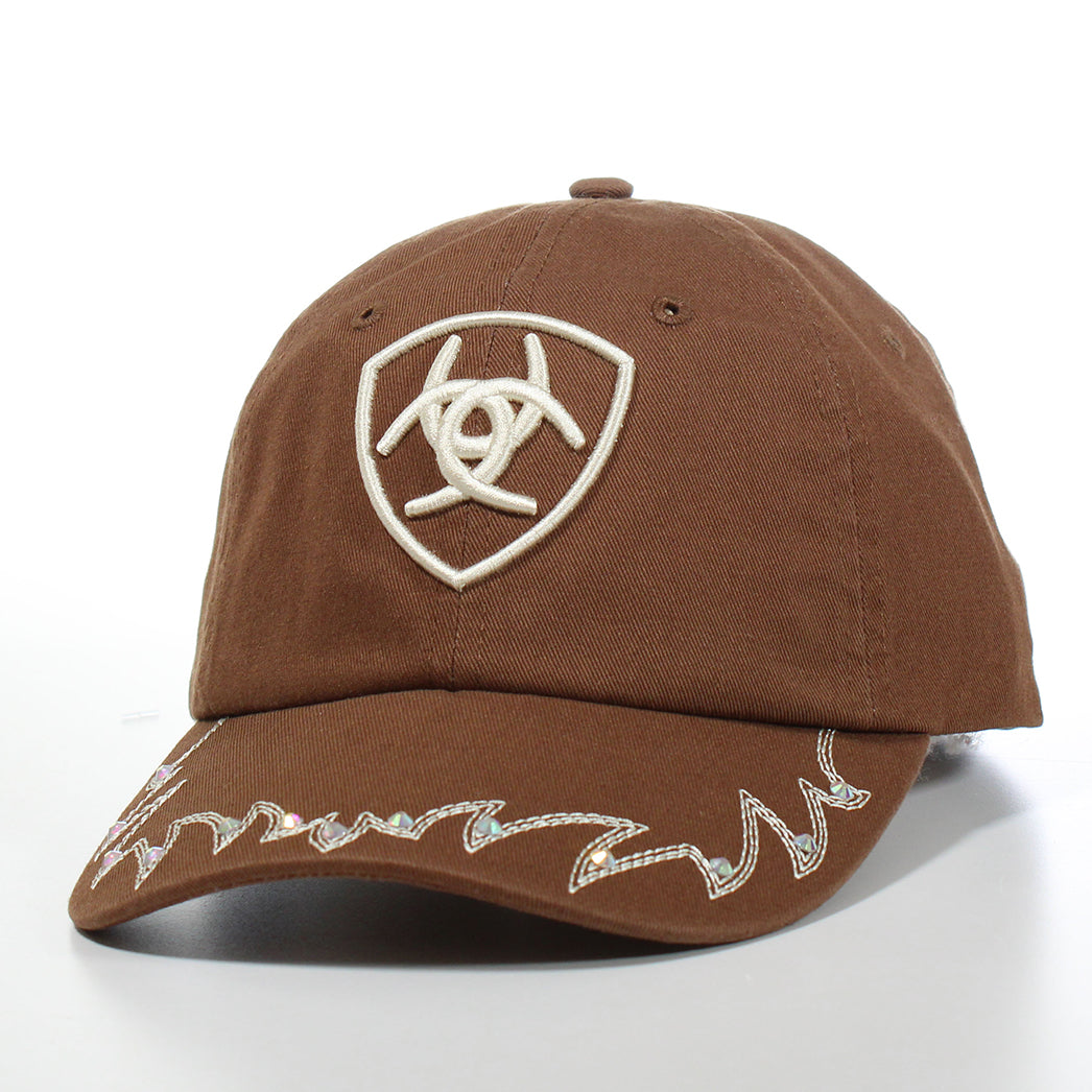 Ariat Women's Crystal Brown Baseball Cap - Stylish Cowgirl Hat for Outdoor, Rodeo & Casual Wear
