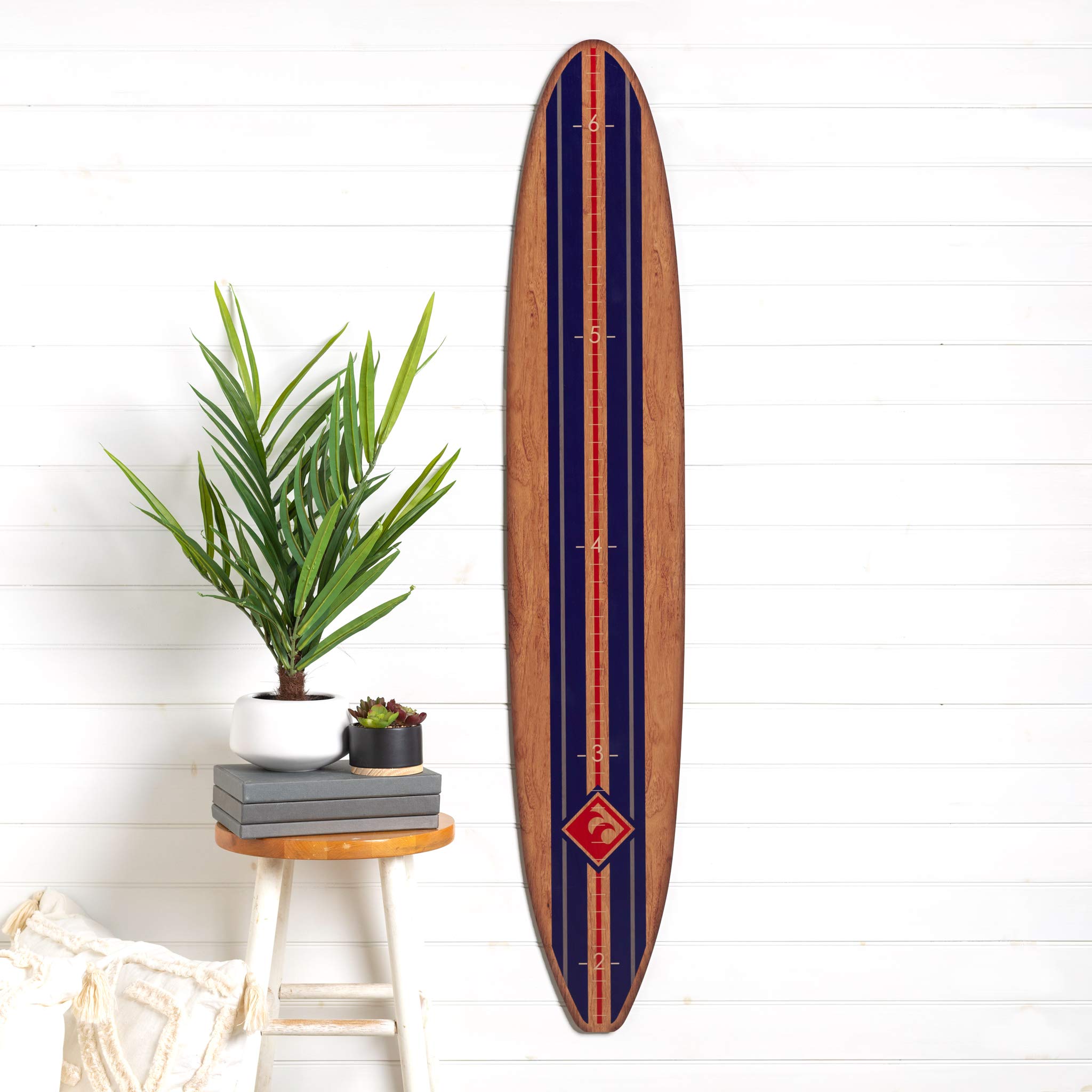 Wooden Surfboard Wall Growth Chart for Kids - 56
