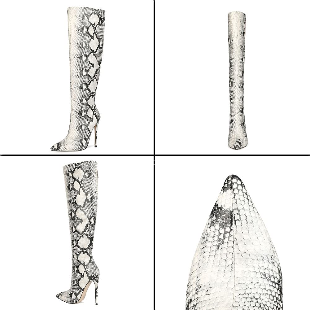 Elegant Women's Knee High Boots with Stiletto Heels & Pointed Toe - Fashionable Winter Boots for Office, Party & Night Out