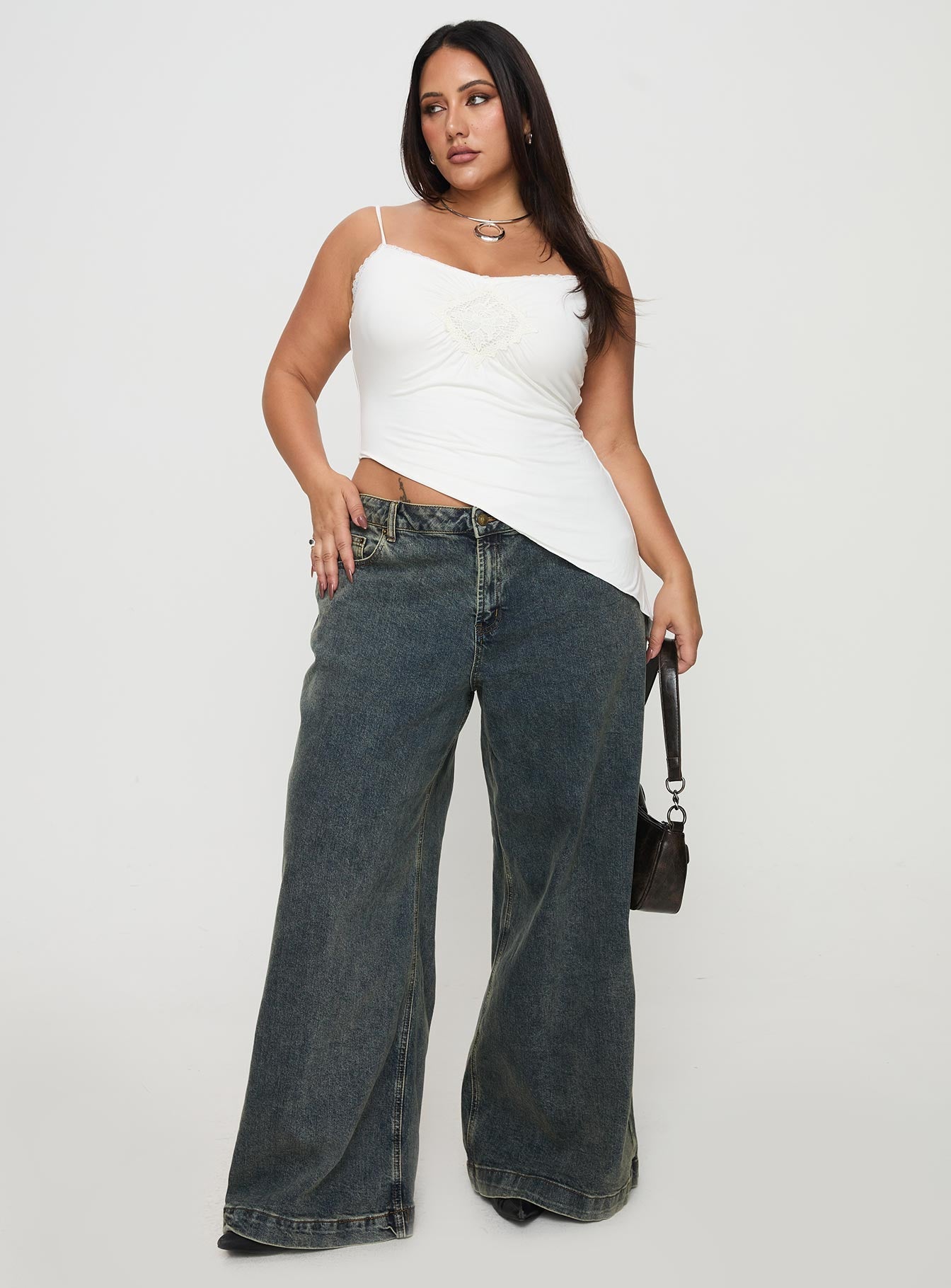 Amabella Women's Asymmetric White Curve Top - Stylish & Trendy for Casual Outings, Parties & Date Nights