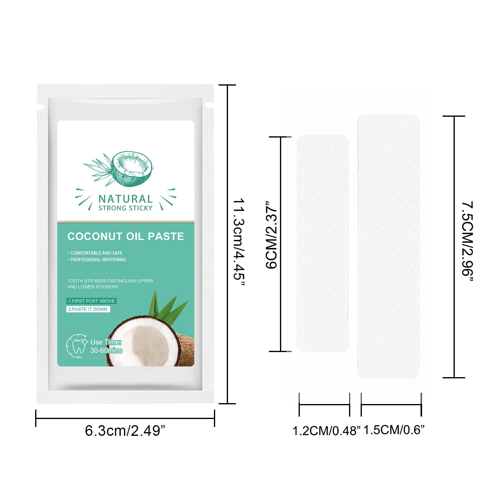 Natural Coconut Oil Teeth Whitening Strips - Remove Yellow Stains & Brighten Teeth | Safe for Electric Toothbrushes | Perfect for Daily Oral Care & Travel Beauty Routine