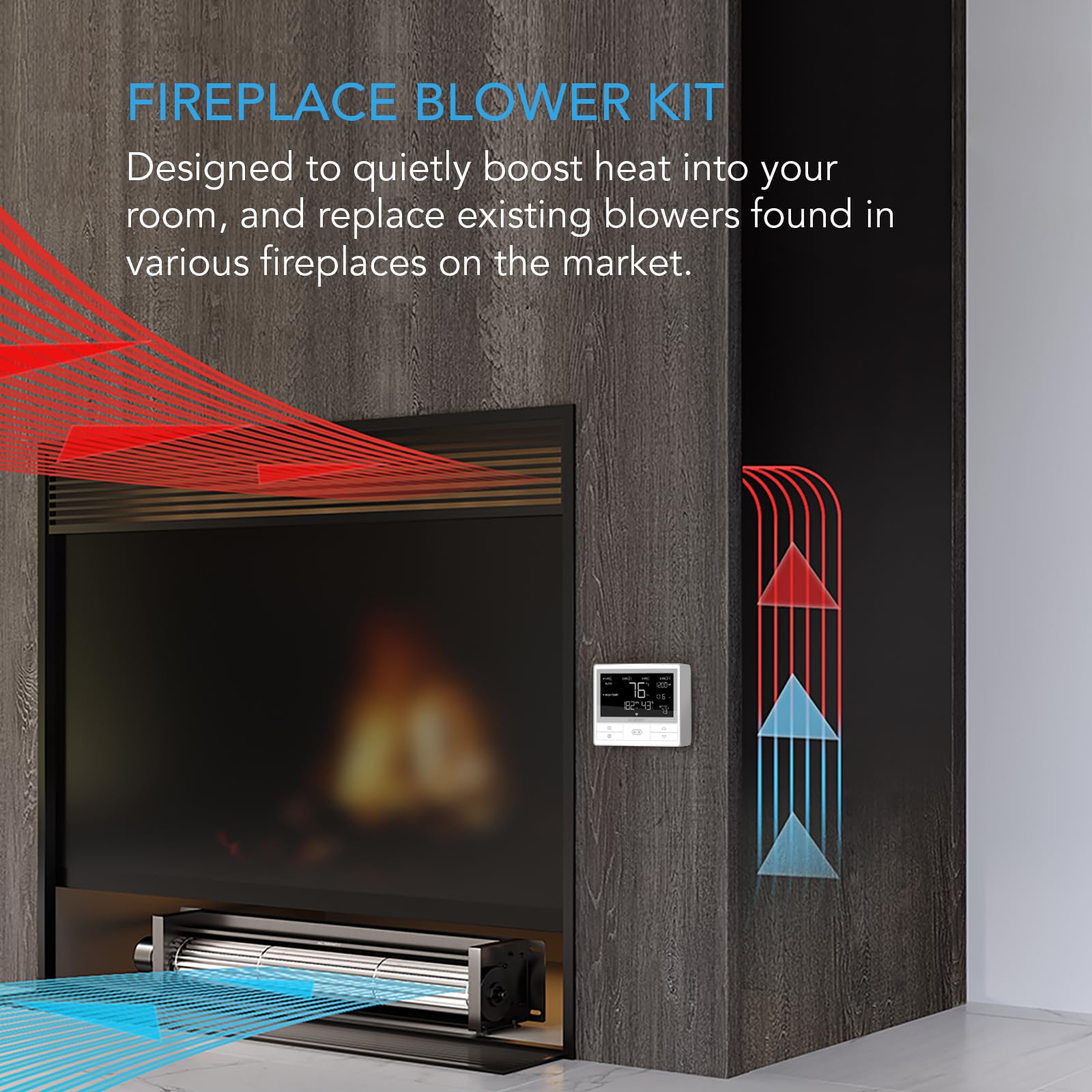 AC Infinity AIRBLAZE T14 Universal Fireplace Blower Fan Kit - 14