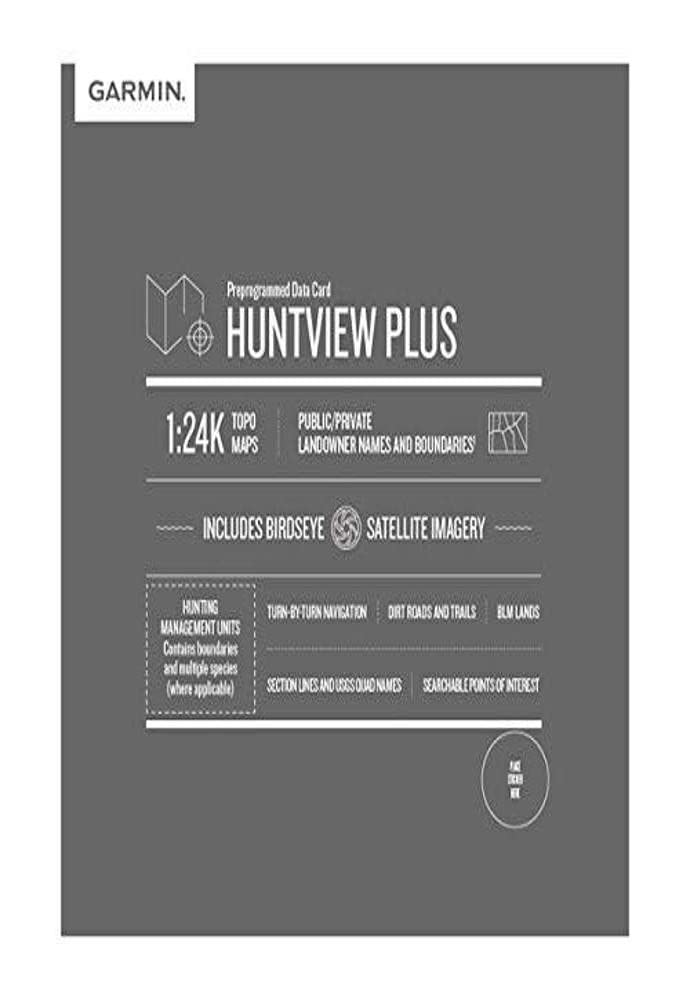 Garmin Huntview Plus Preloaded microSD Card with Hunting Management Units for Garmin Handheld GPS - Michigan Hunting Maps for Outdoor Navigation & Game Tracking