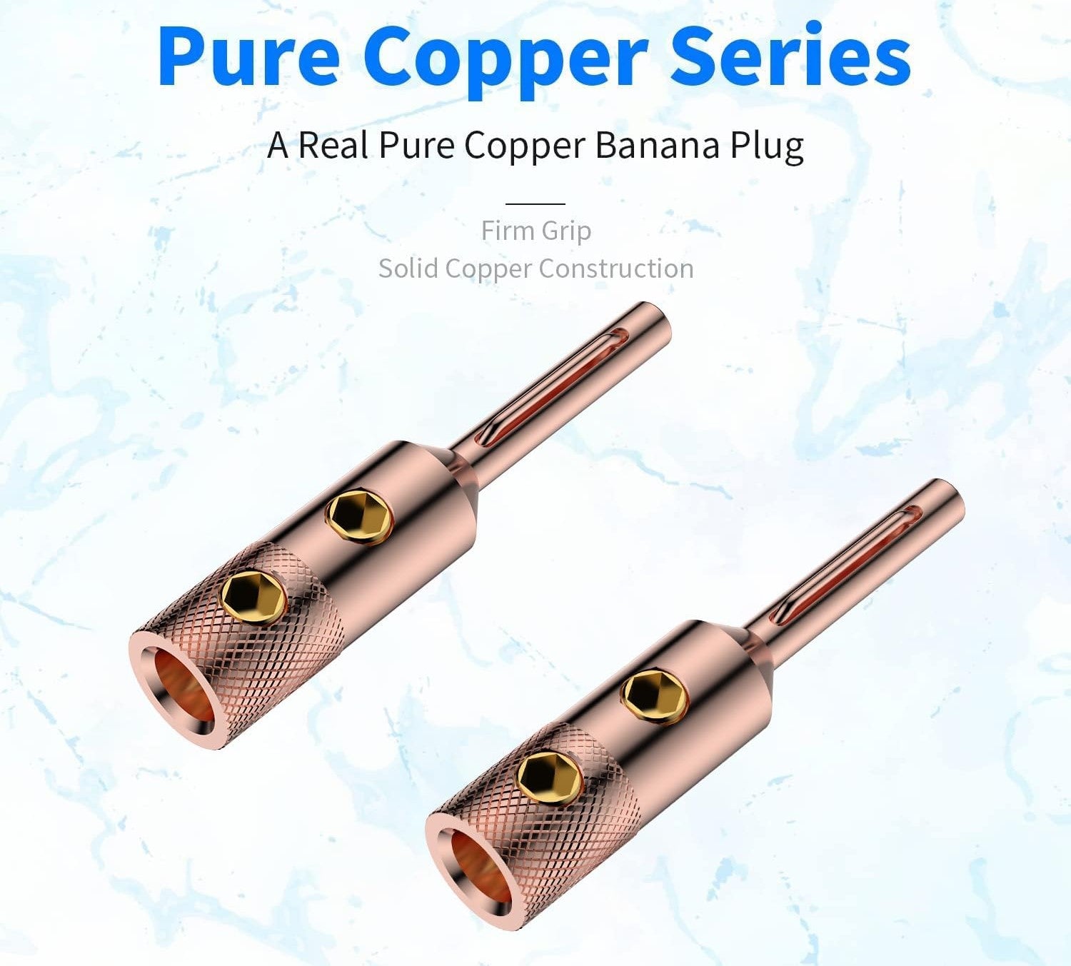 High-Quality Audiophile Copper Speaker Banana Connector Kit - 4 Pcs for Enhanced Home Theater & Hi-Fi Audio Systems