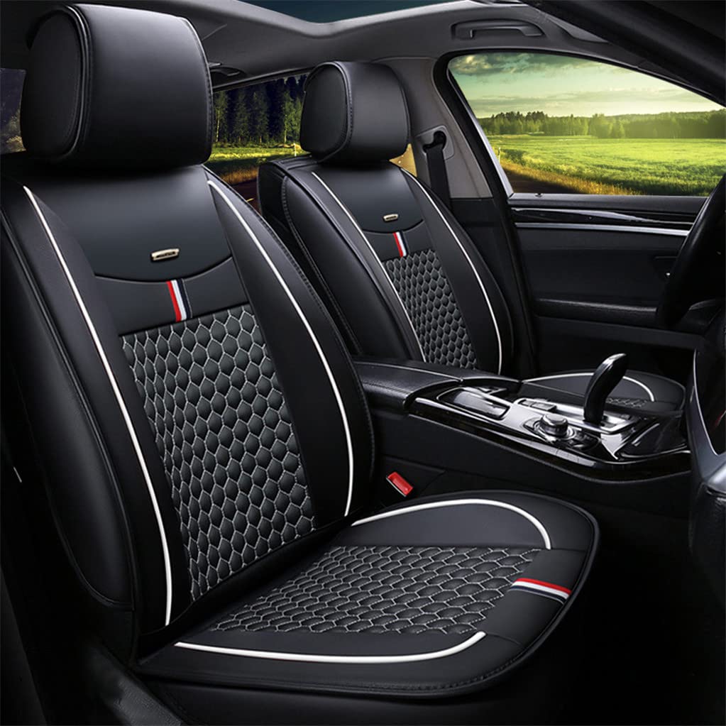 Premium Car Seat Covers for Toyota FJ Cruiser 2006-2017 - 5-Piece Full Set with Airbag Compatibility - Front & Rear Seat Protectors in Black/Beige - Durable & Stylish Car Interior Accessories for Off-Road Adventures and Daily Commuting