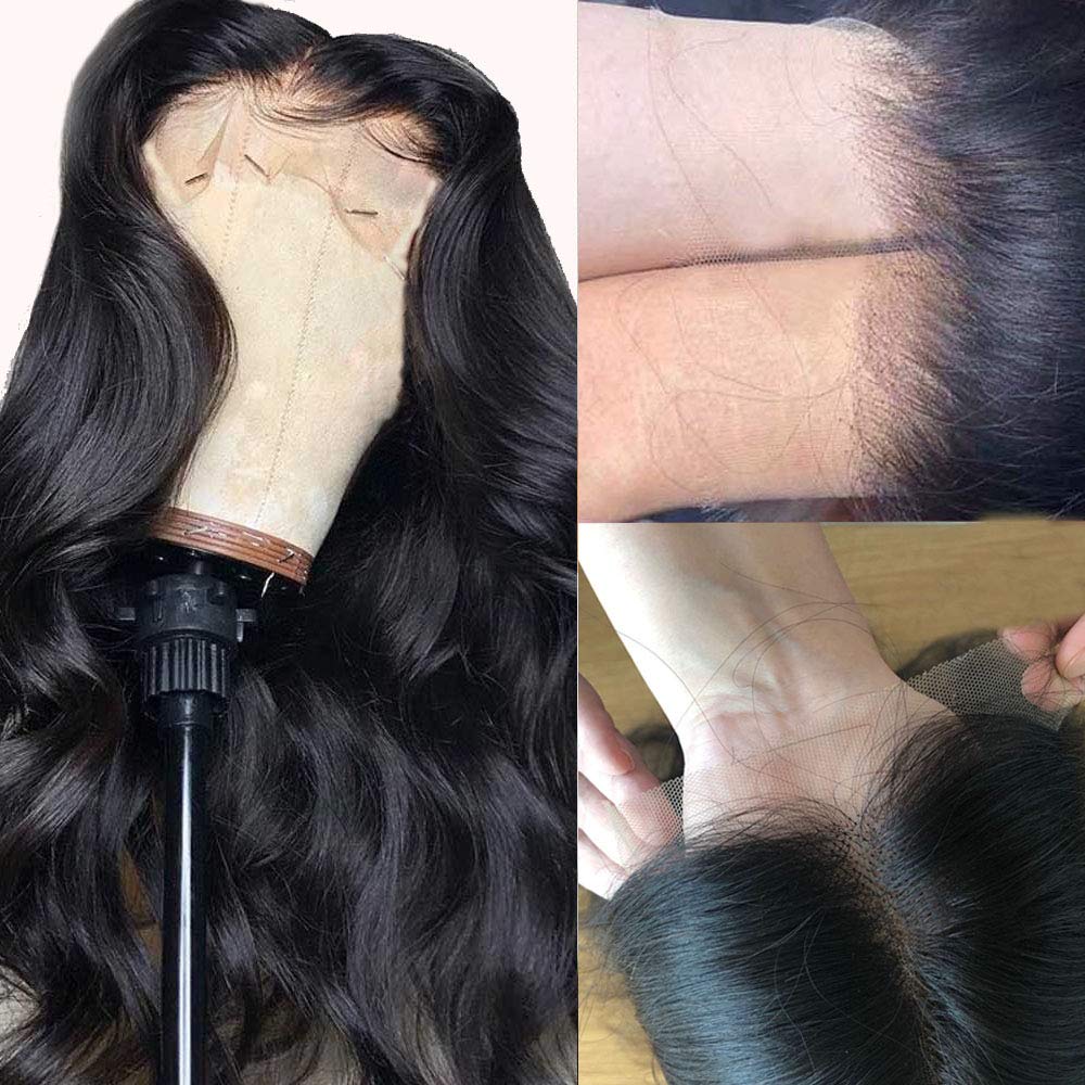 5x5 Lace Front Human Hair Wig - Brazilian Remy Body Wave 24 Inch with HD Skin Color Lace | Pre Plucked Bleached Knots & Deep Parting for Natural Look | Perfect for Daily Wear, Cosplay & Special Occasions