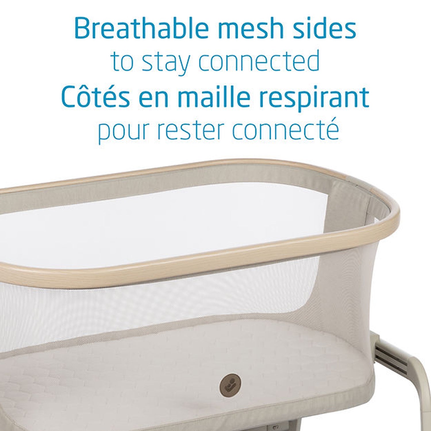 Maxi Cosi Iora Bedside Bassinet - Portable Baby Crib for Newborns & Infants, Adjustable Height, Breathable Mesh - Perfect for Nursery, Bedroom & Travel