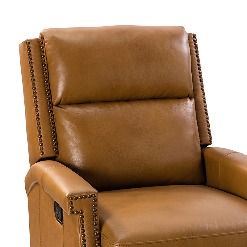 Canace Modern Genuine Leather Manual Glider Rocker Recliner Chair - Comfortable Swivel Lounge Chair for Living Room, Nursery, and Office Relaxation