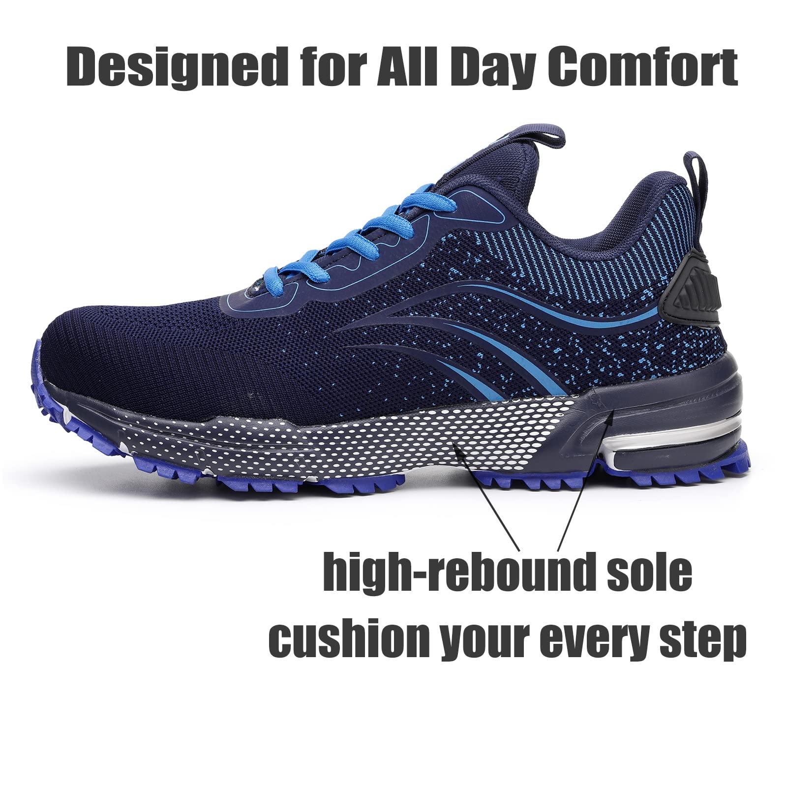 Furuian Steel Toe Shoes for Men & Women - Lightweight Safety Work Sneakers with Comfortable Steel Toe - Perfect for Warehouse, Construction & Industrial Work Safety
