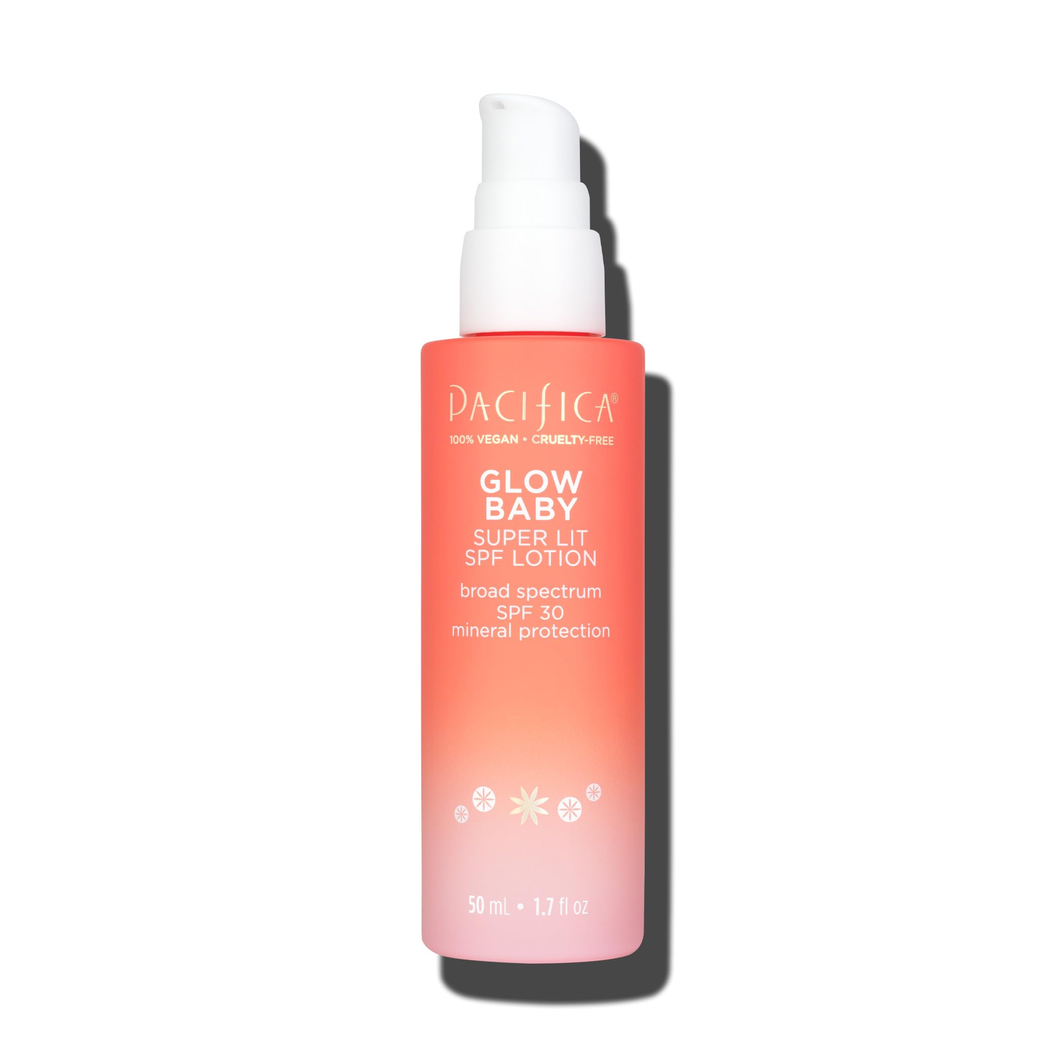 Pacifica Beauty Glow Baby Super Lit SPF 30 Tinted Moisturizer - Broad Spectrum Mineral Sunscreen with Zinc Oxide for UVA/UVB Protection - Vegan Face Lotion for Daily Skincare - 1.7 fl oz (1 Count) | Perfect for Beach Days, Outdoor Activities & Everyday Sun Protection