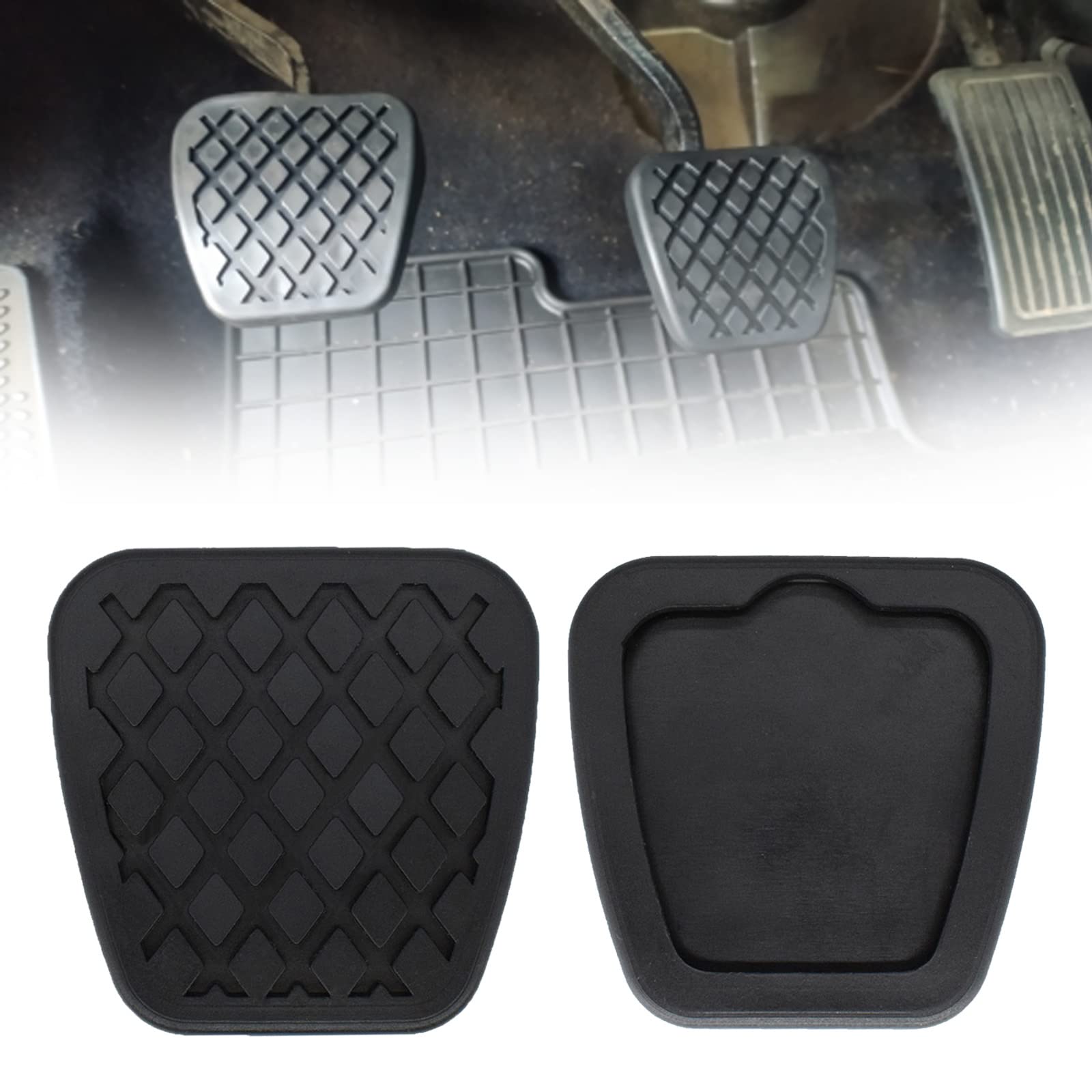 OEMASSIVE 2Pcs Brake Clutch Foot Pedal Pad Cover for Honda Accord Civic CRV Element Acura RSX TL TSX - Durable Rubber Car Accessories for Enhanced Driving Comfort & Safety