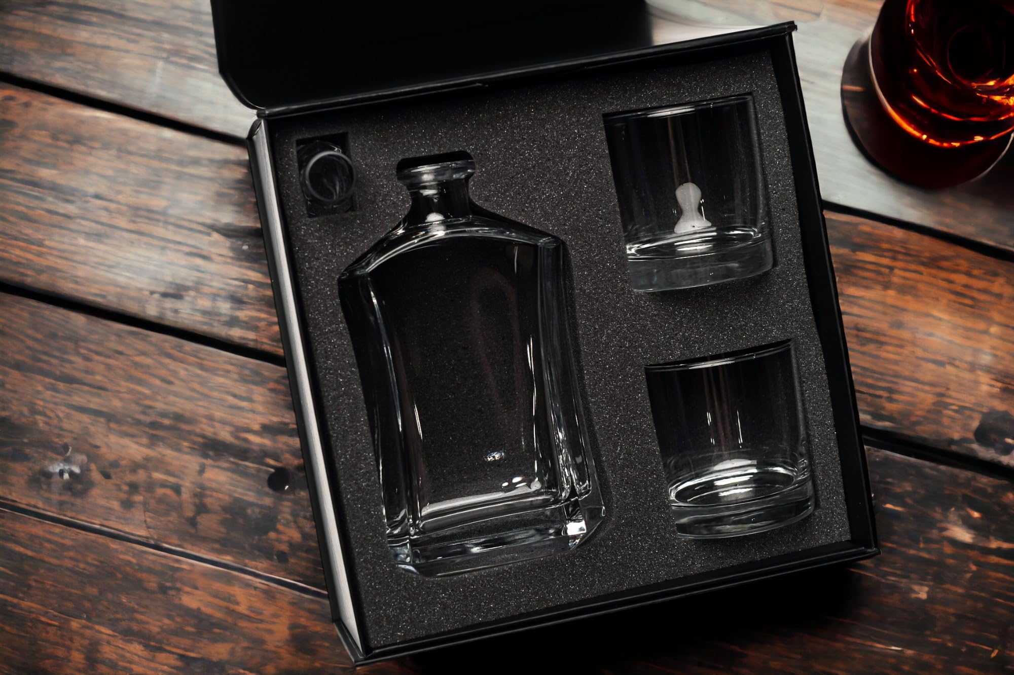 Personalized Engraved Whiskey Decanter Set - 50th Anniversary Gift for Couples, Wedding Anniversary Present with Custom Engraving - Perfect for Whiskey Lovers & Romantic Celebrations
