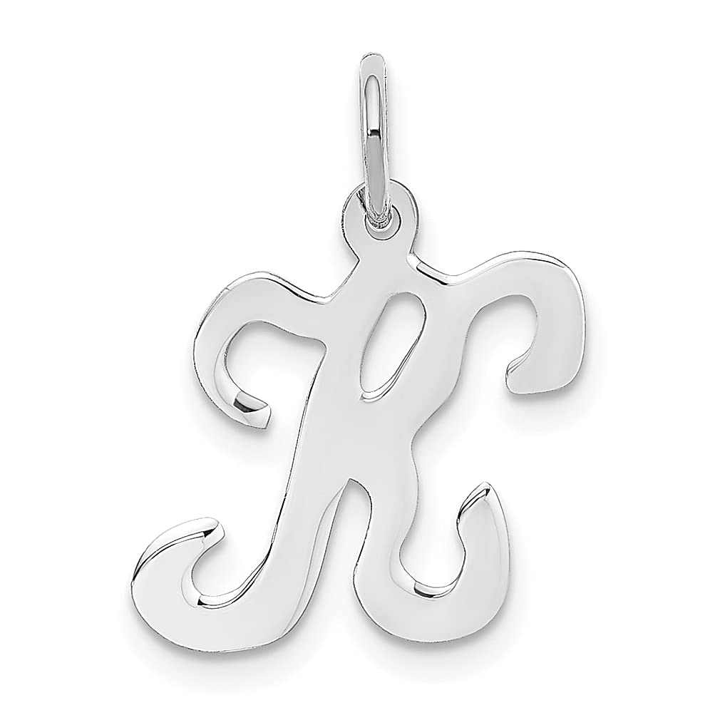 14K White Gold Script Letter K Initial Monogram Name Charm Necklace Pendant - Dainty Personalized Jewelry for Women - Perfect Gift for Her, Birthday, Anniversary & Special Occasions