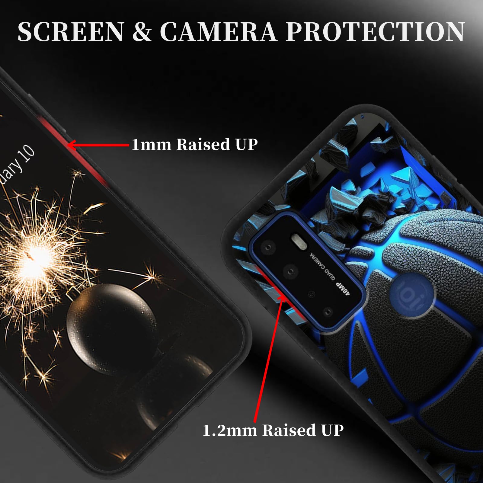 Compatible with AT&T Radiant Max 5G / Cricket Dream 5G Case - Slim Soft TPU Shockproof Phone Cover for Women, Men & Girls - Perfect for Cricket Innovate 5G & Basketball Fans - Ideal for Daily Use, Sports & Outdoor Activities