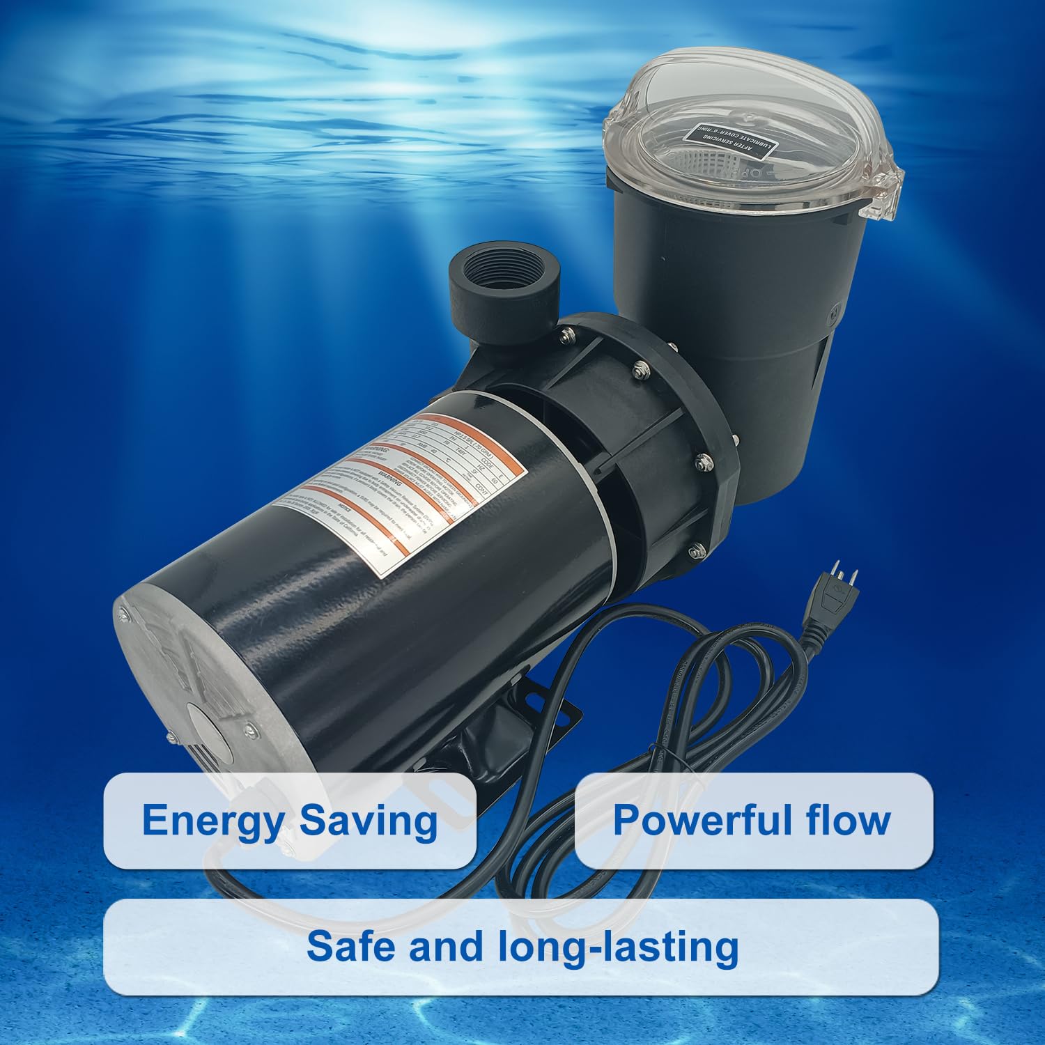 Hayward Power Flo LX Replacement 1.5HP Above Ground Pool Pump - W3SP1580X15 Single Speed 115V Swimming Pool Pump (3450RPM) for Backyard, Inground & Outdoor Pool Maintenance