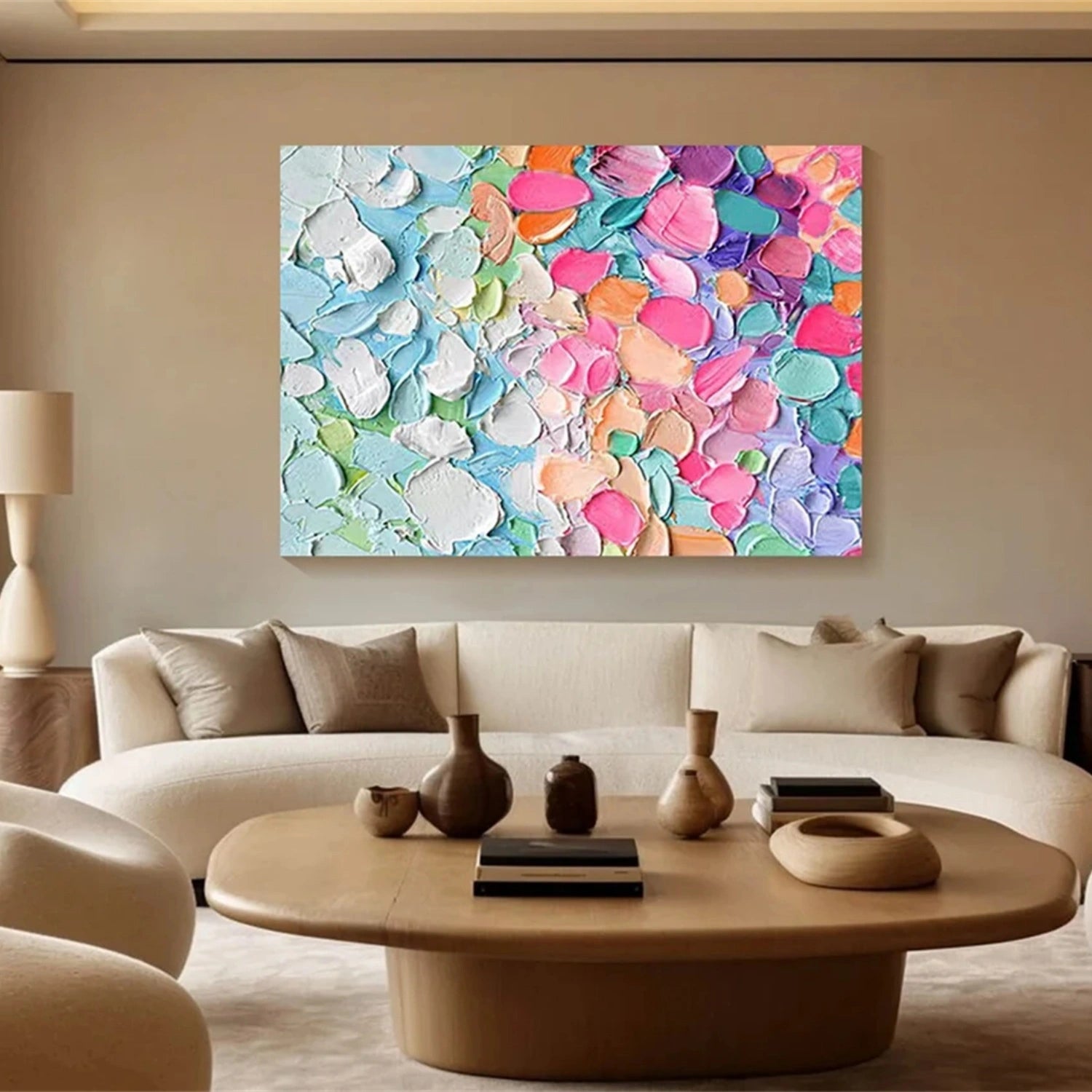 Flower and Tree Painting #FT165 - Handmade Canvas Art for Home Decor, Living Room, Bedroom & Office Wall Art