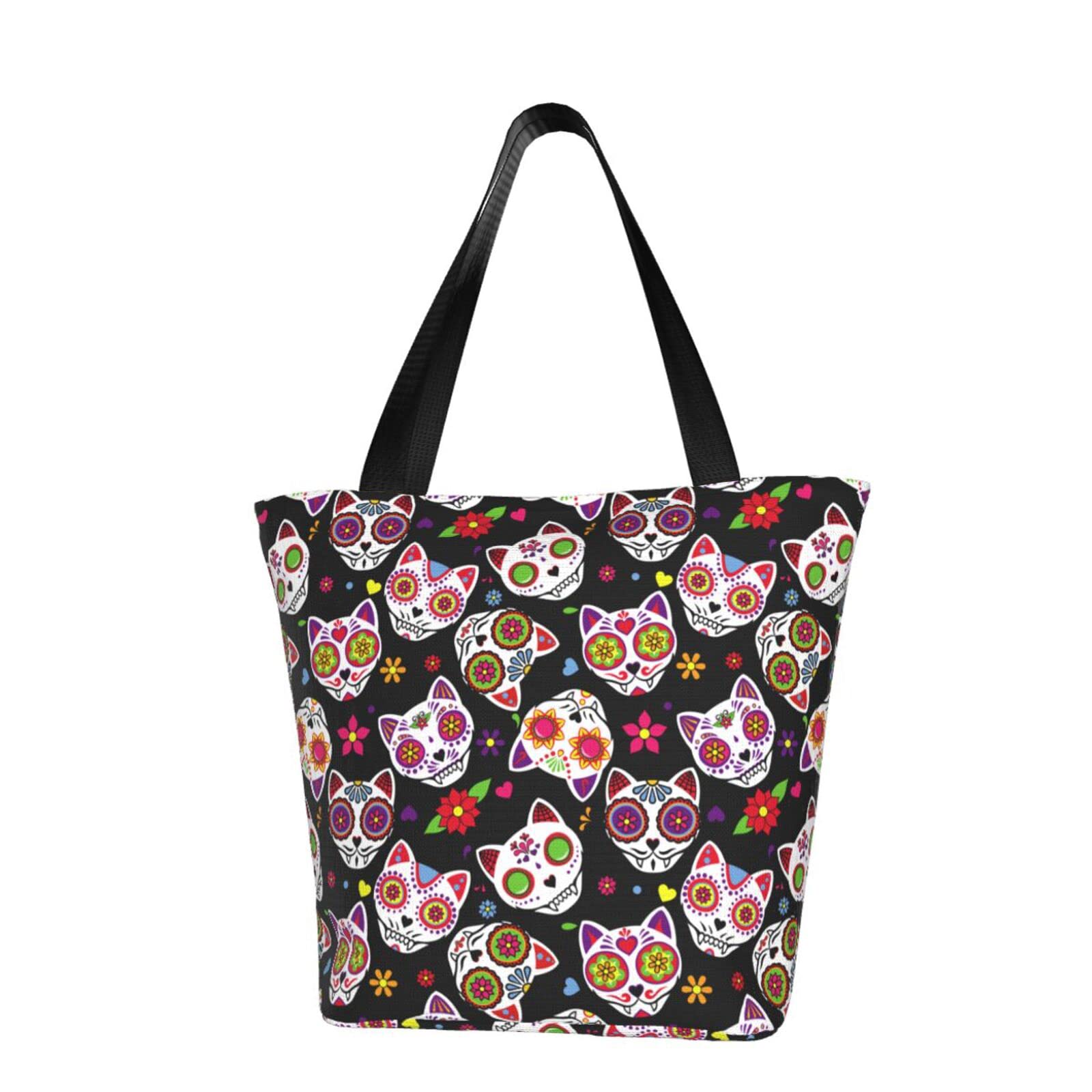 Vintage Romantic Butterfly Tote Bag for Women - Large Reusable Zippered Shoulder Handbag - Perfect for Shopping, Groceries & Casual Outings