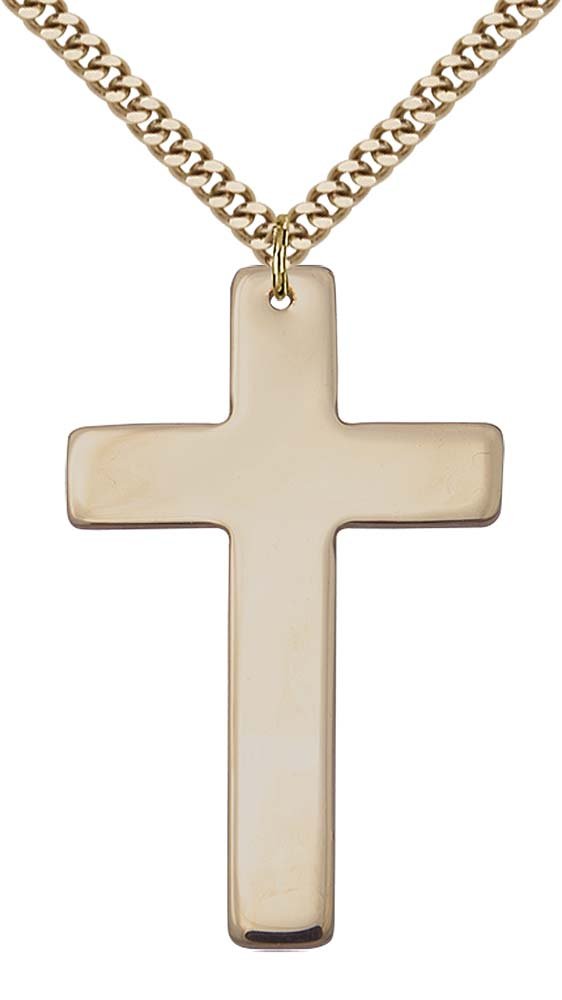 14K Gold Filled Cross Pendant Necklace with 24