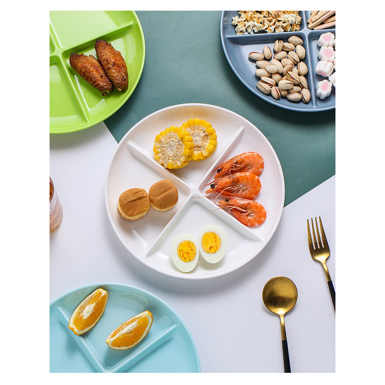 **Red Divided Portion Control Plates for Adults & Kids - BPA Free Dinner Tray, Snack & Fruit Plate for Toddlers & Families - Perfect for Meal Prep, Portion Control, and Healthy Eating at Home or Parties**