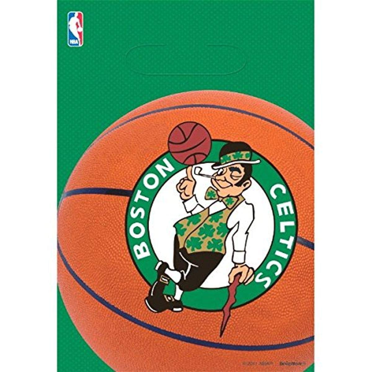 NBA Boston Celtics Themed Party Favor Bags - 8 Pack (9.12 x 6.5 Inch) Plastic Goodie Bags for Birthday Parties, Sports Events & Fan Gatherings