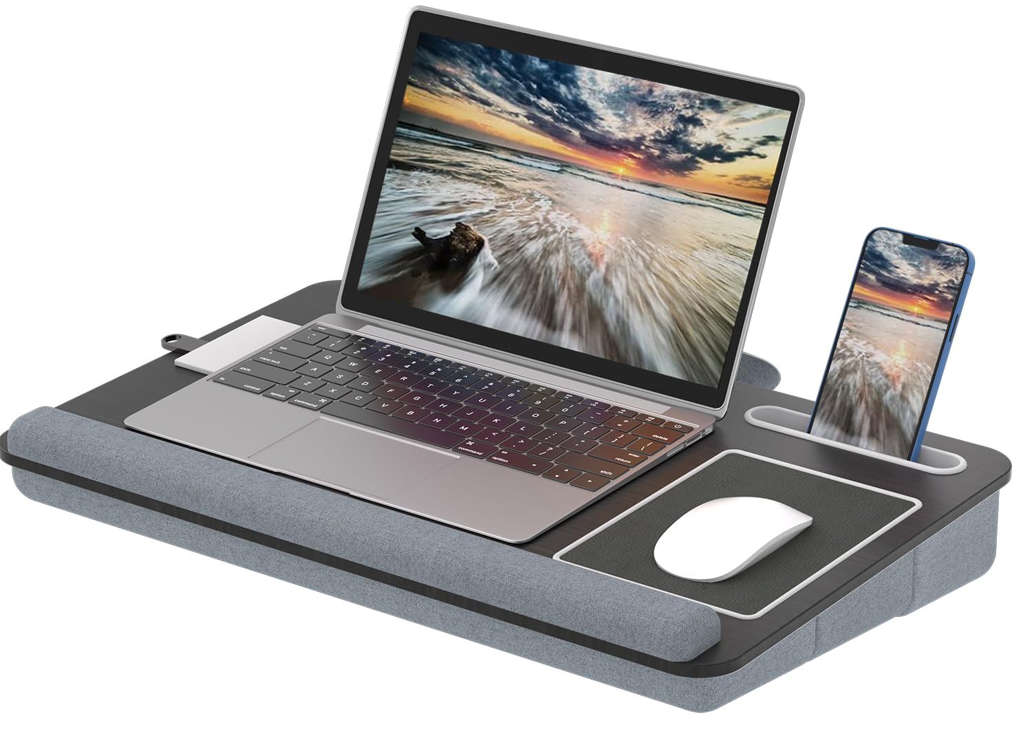 PUTORSEN Adjustable Laptop Desk Stand for 17.3 Inch Laptops - Portable Bed Tray with Pillow Cushion & Mouse Pad - Perfect for MacBook, Tablet, Home Office, Bed, Sofa & Couch Use
