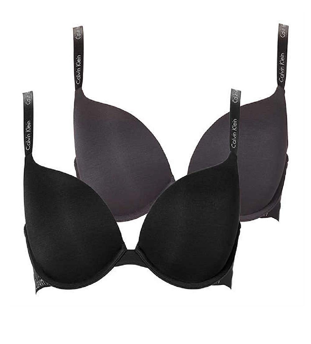 Calvin Klein Women's 2-Pack Essence Comfort T-Shirt Bras - Soft Cotton Underwire Support for Everyday Wear, Work & Casual Outfits