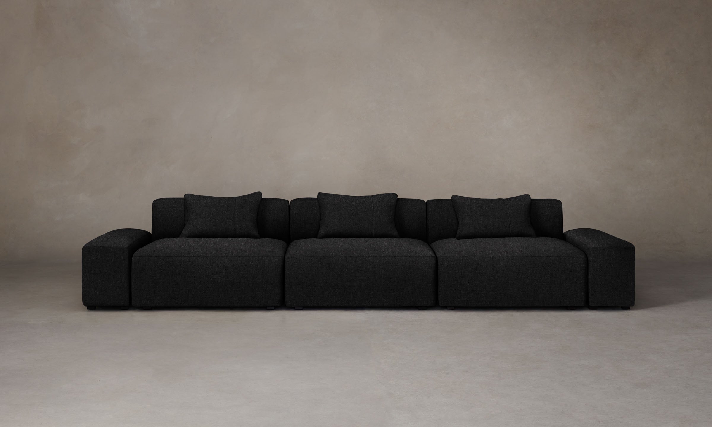 The Breuer Modular Sofa - Italian Brushed Wool Pepper Fabric - Modern Sectional Couch for Living Room, Lounge & Office Spaces