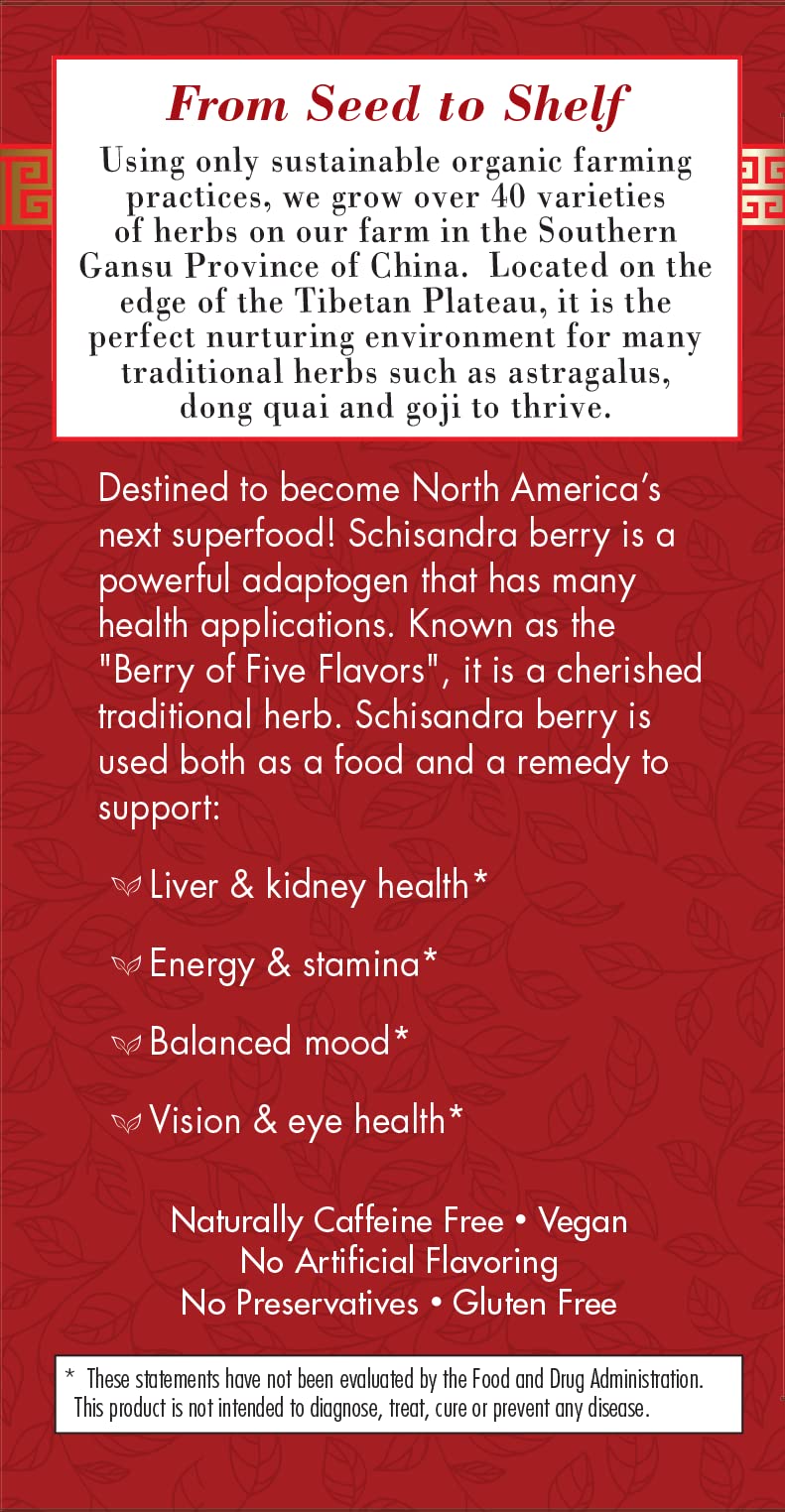 Bravo Tea Absolute Schisandra Berry Herbal Tea - Caffeine Free, 20 Tea Bags - Organic Wellness Drink for Stress Relief & Immune Support - Perfect for Relaxation, Detox & Daily Wellness Routine