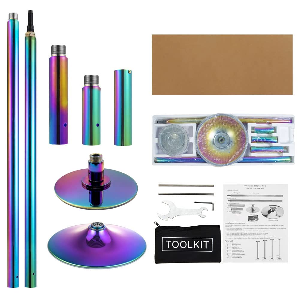 45mm Spinning Portable Dance Pole for Home & Studio - Extendable Pole Dancing Fitness Equipment for Bedroom, Living Room & Gym