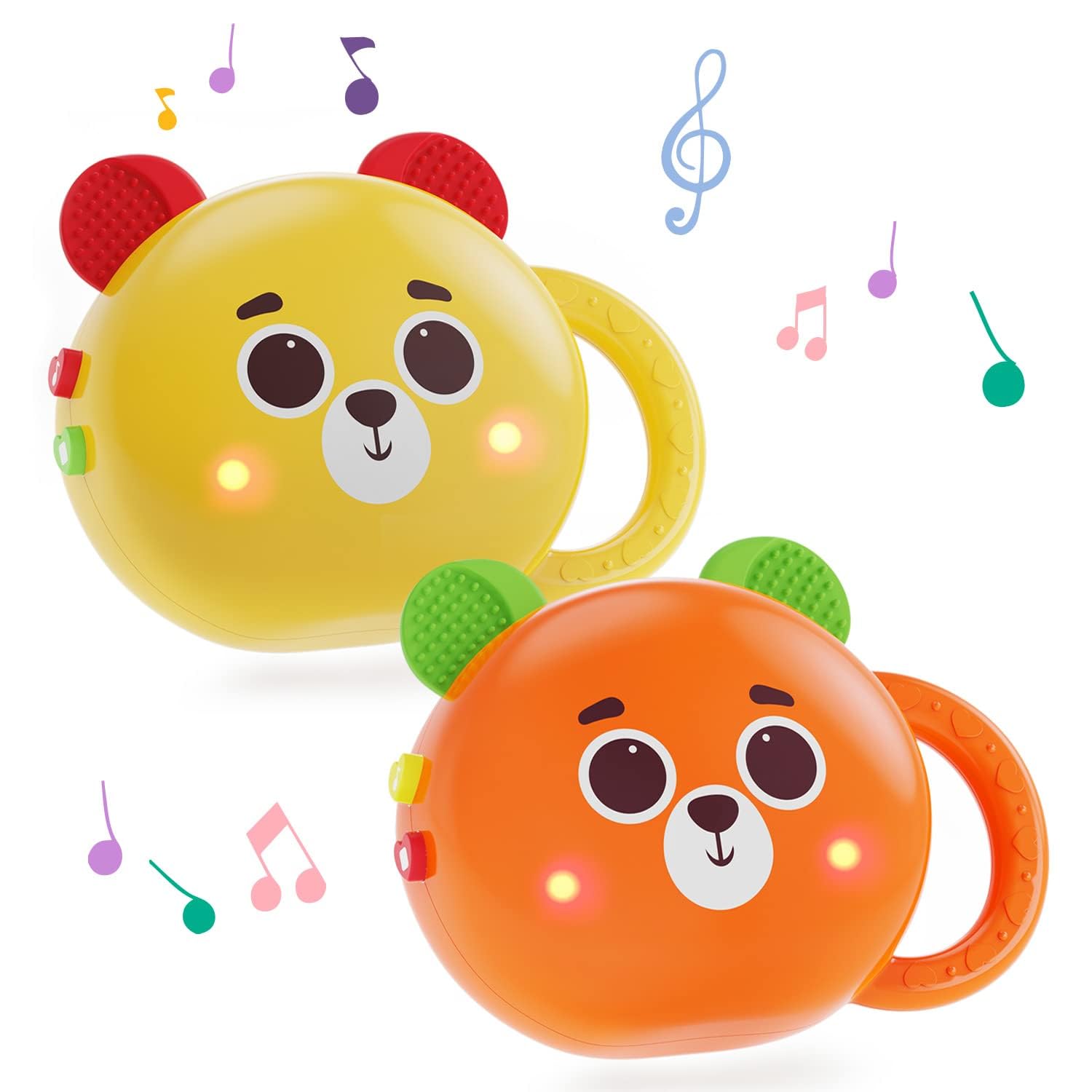 Educational Baby Musical Toys & Teether Set - Montessori Learning Toys for Infants 0-6 Months | Interactive Developmental Toys for 3-6 Month Old Babies | Perfect for Sensory Play, Early Learning & Soothing Teething Pain (Bundle)